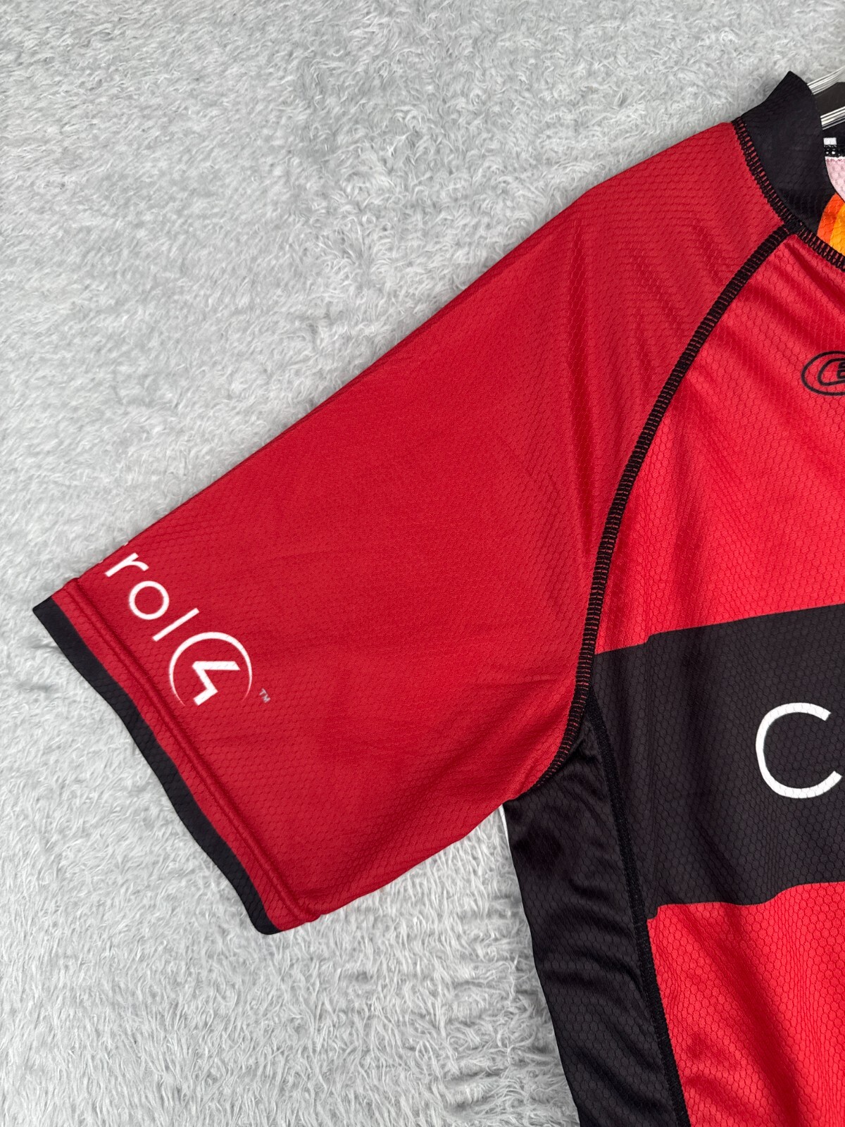 Epic Cyclewear Cycling Jersey Adult Large Red Black Full Zip Control4 Poly READ