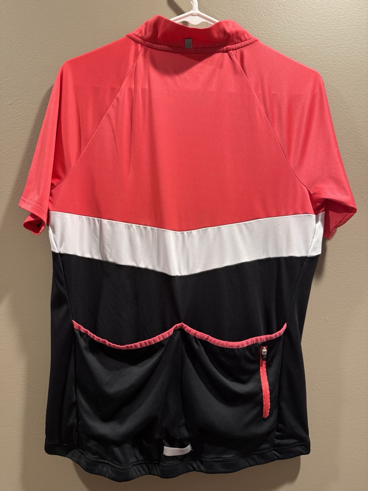 Women’s Performance Bicycle Zip Up Cycling Jersey Size XL Pink White Black