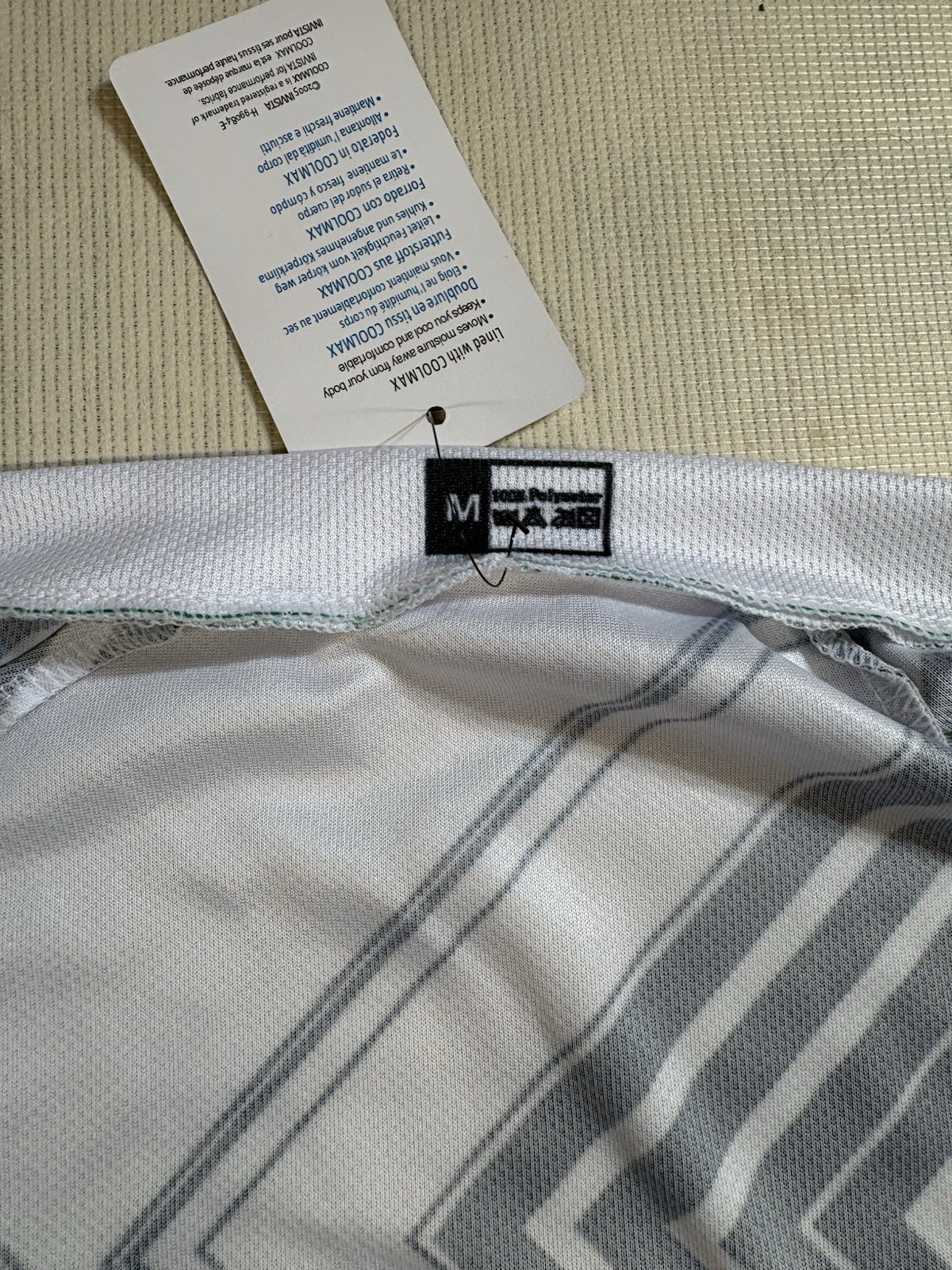 Wxyhezx Cycling Jersey Black White Size Medium Full Zipper Geometric Shapes