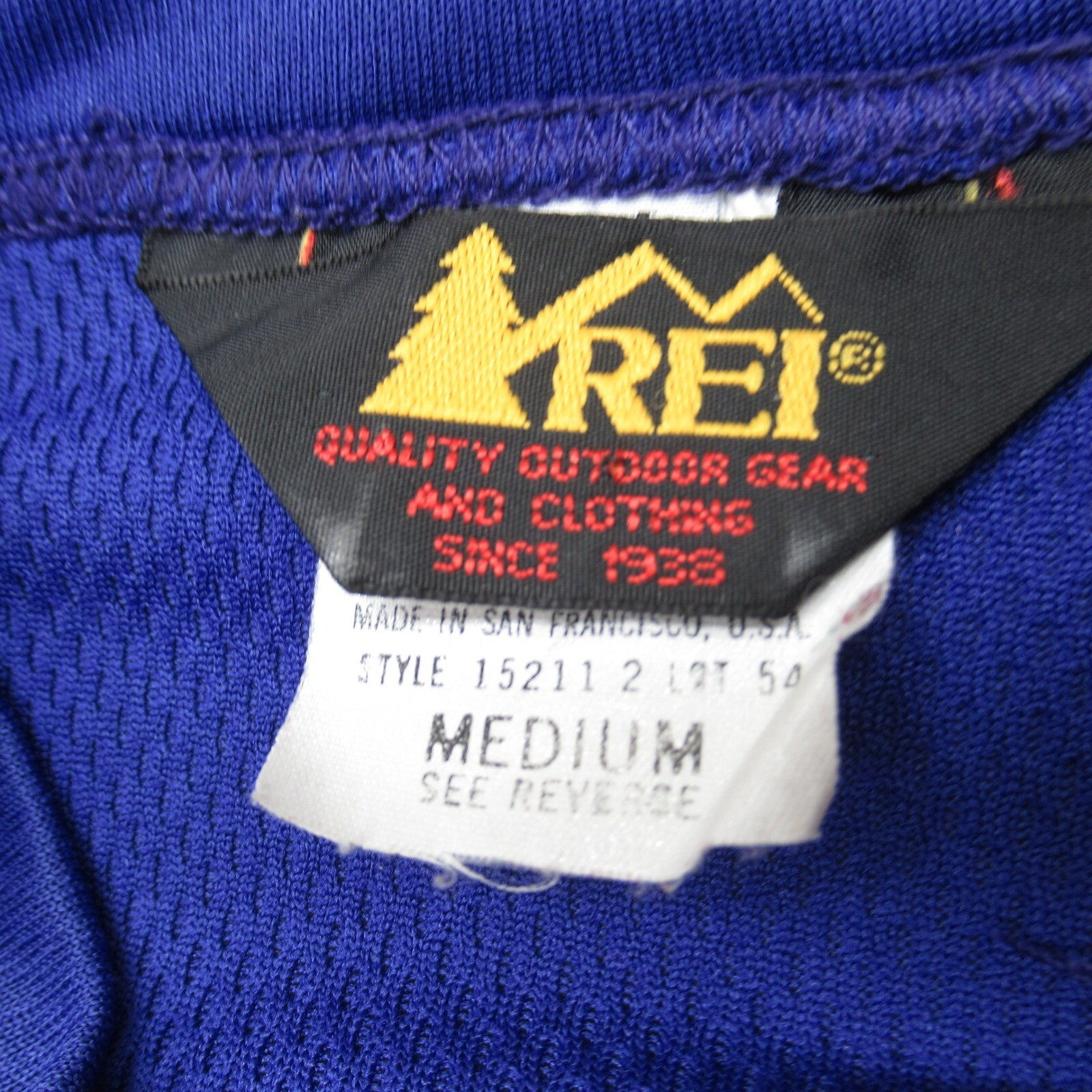 REI Cycling Jersey Unisex Medium Purple Shirt Half Zip Short Sleeve USA Made VTG