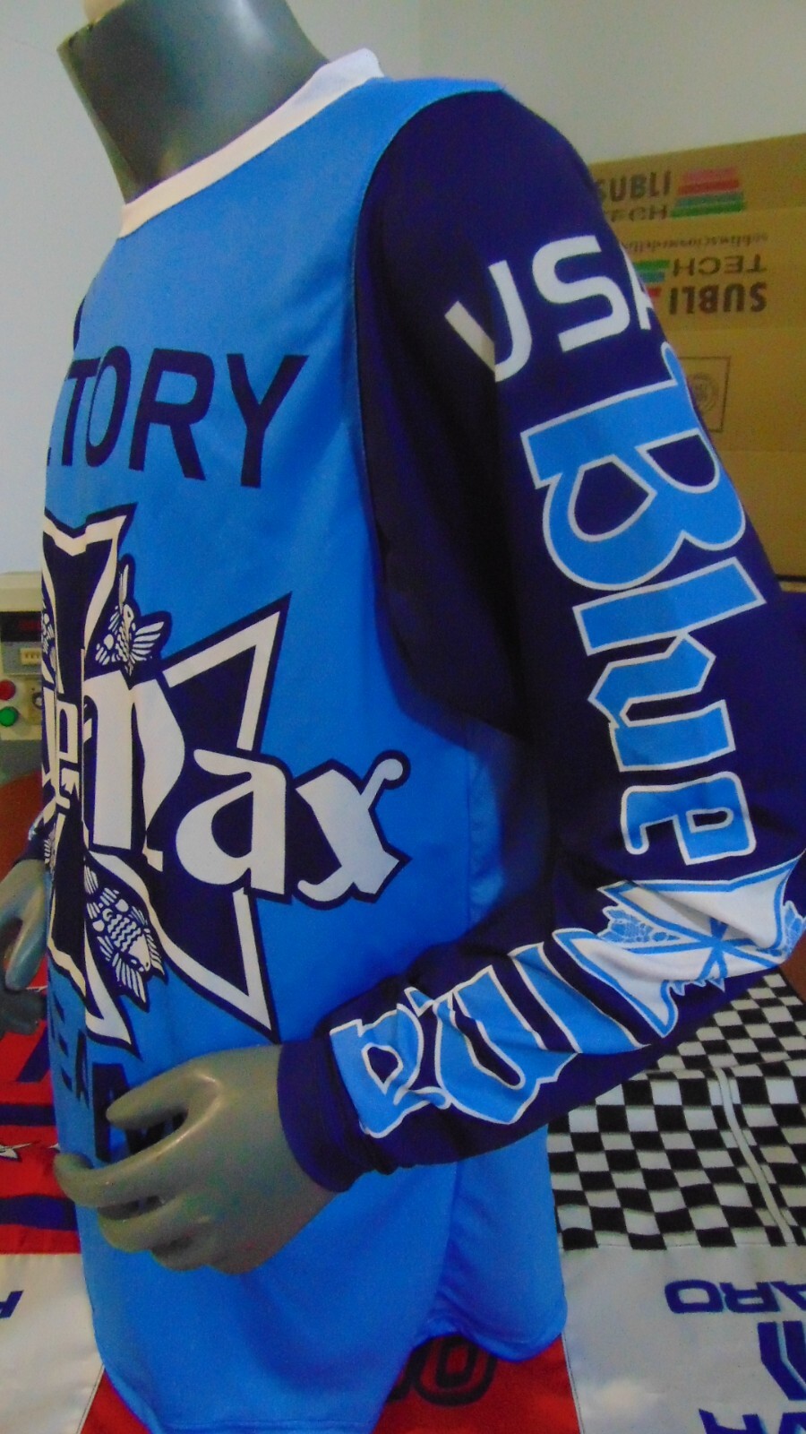 BLUE OLD SCHOOL BIKE JERSEY CLASSIC MAX BMX JERSEY BIKE SHIRT BMX XL