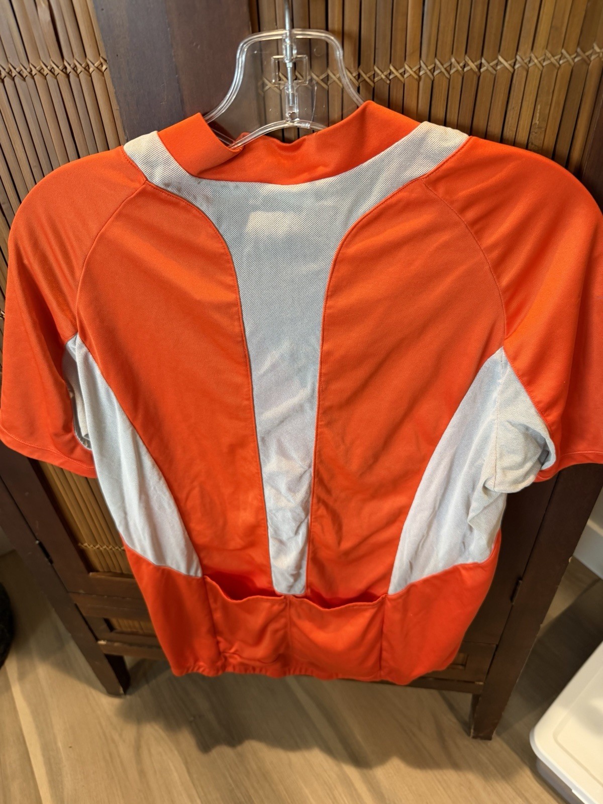 Nike Cycling Full Zip Up Jersey Shirt XL Orange Dri-fit EUC Short Sleeve