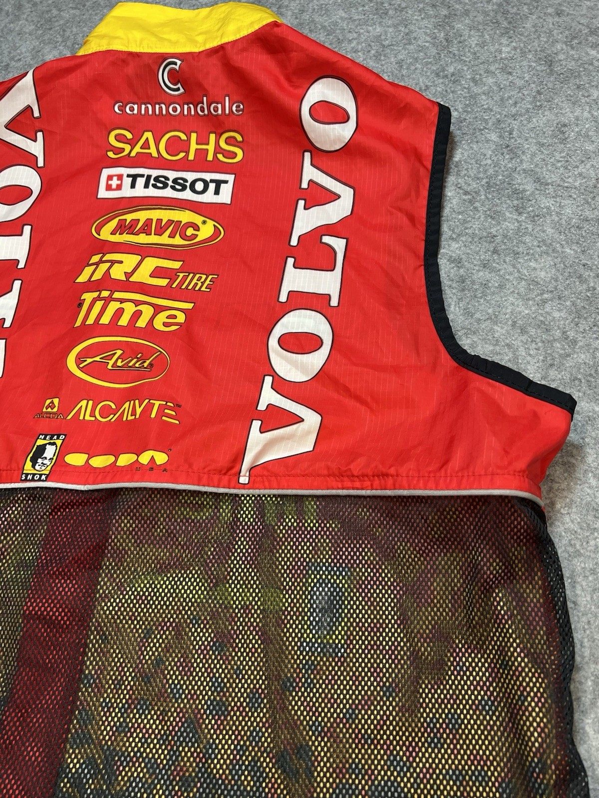 Vintage Volvo Cannondale Cycling Libor Karas Vest zip 1996 Size L USA made red