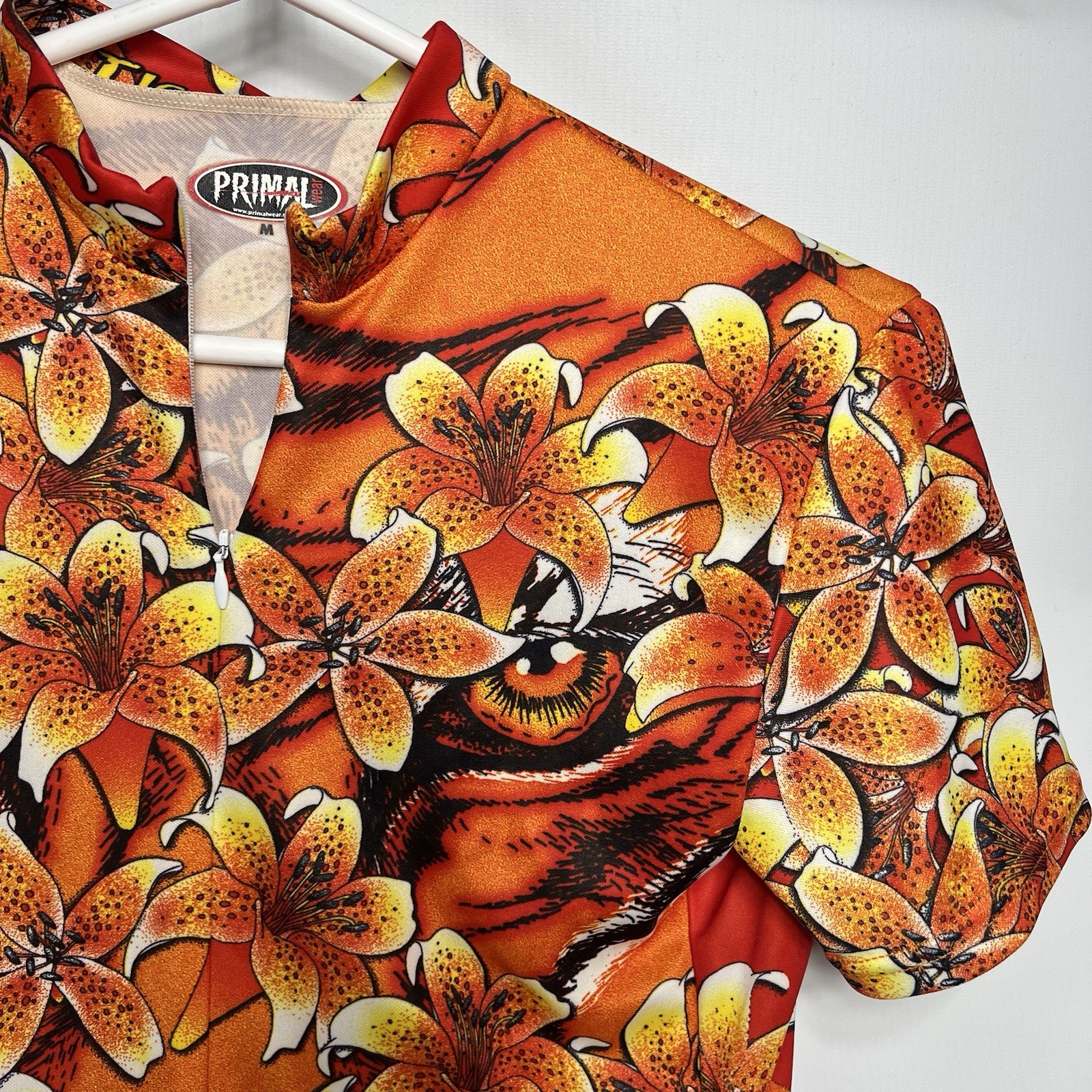 Primal Wear Cycling Jersey Women’s Medium Tiger Lily AOP 100% Coolmax DK700X