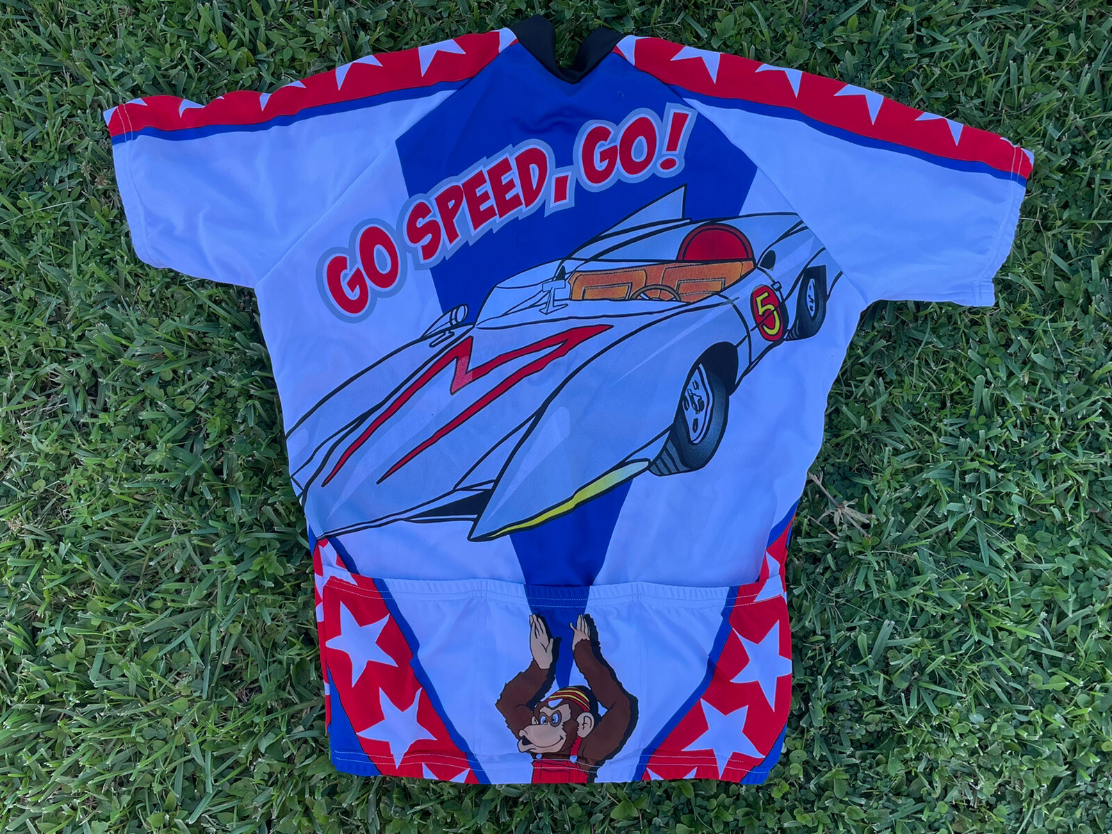 VTG World Jerseys Adrenaline Promotions SPEED RACER 3/4 Zip Cycling Jersey SZ L