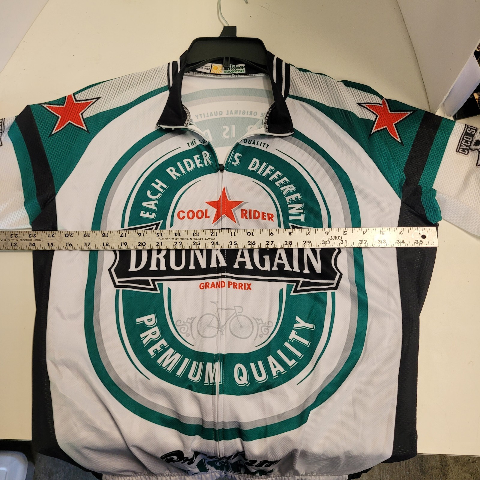 Drunk Again Bicycling Jersey, Heineken Logo, Zip Up Jersey, Cyco Society XXL