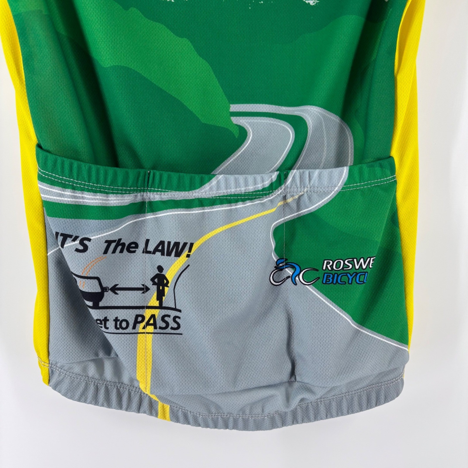 Vomax Cycling Jersey Womens M Green Yellow Georgia 400 Ride Graphic Full Zip USA