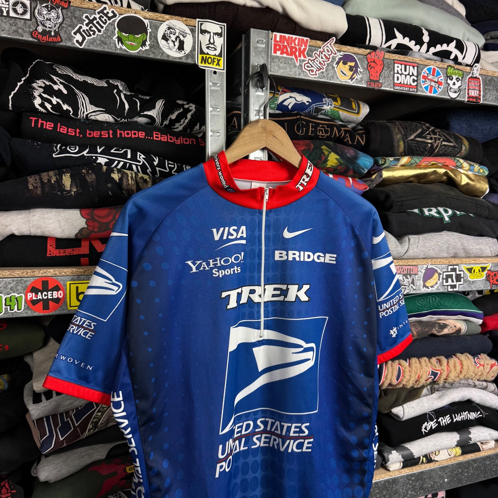 USPS TREK NIKE CYCLING JERSEY MADE IN ITALY VISA YAHOO BRIDGE 1/2 ZIP SIZE XXL