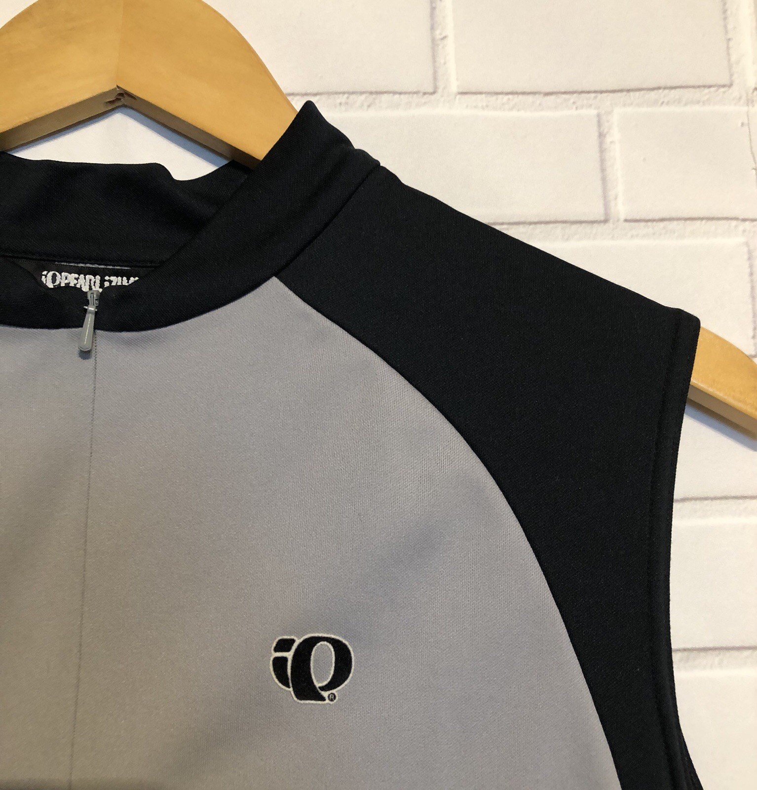 Vintage Pearl Uzumi Gray Black Sleeveless Bike Cycle Cycling Zip Jersey L