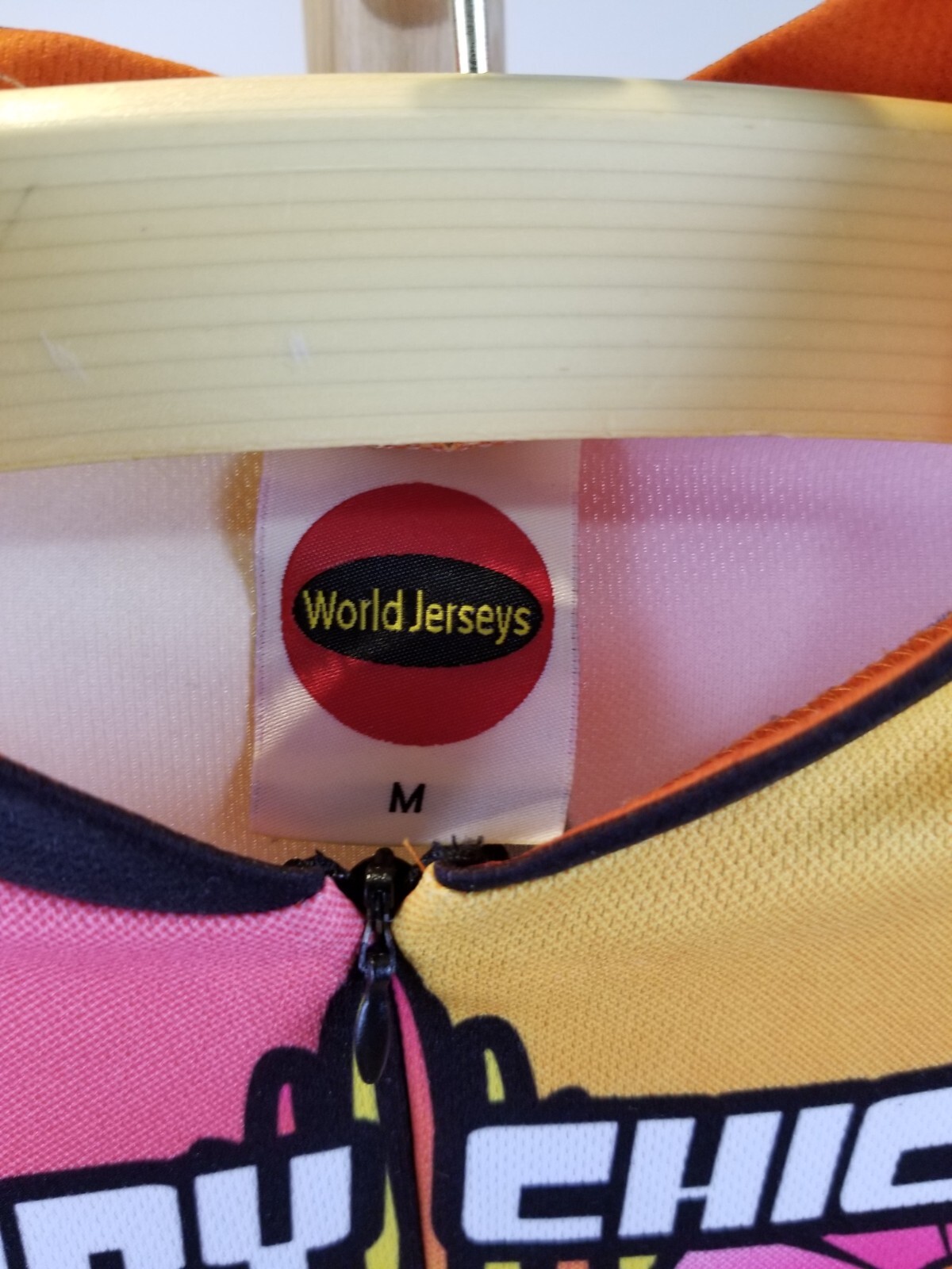 VINTAGE HAPPY CHICK BIKE CYCLING WORLD JERSEY SZ MEDIUM