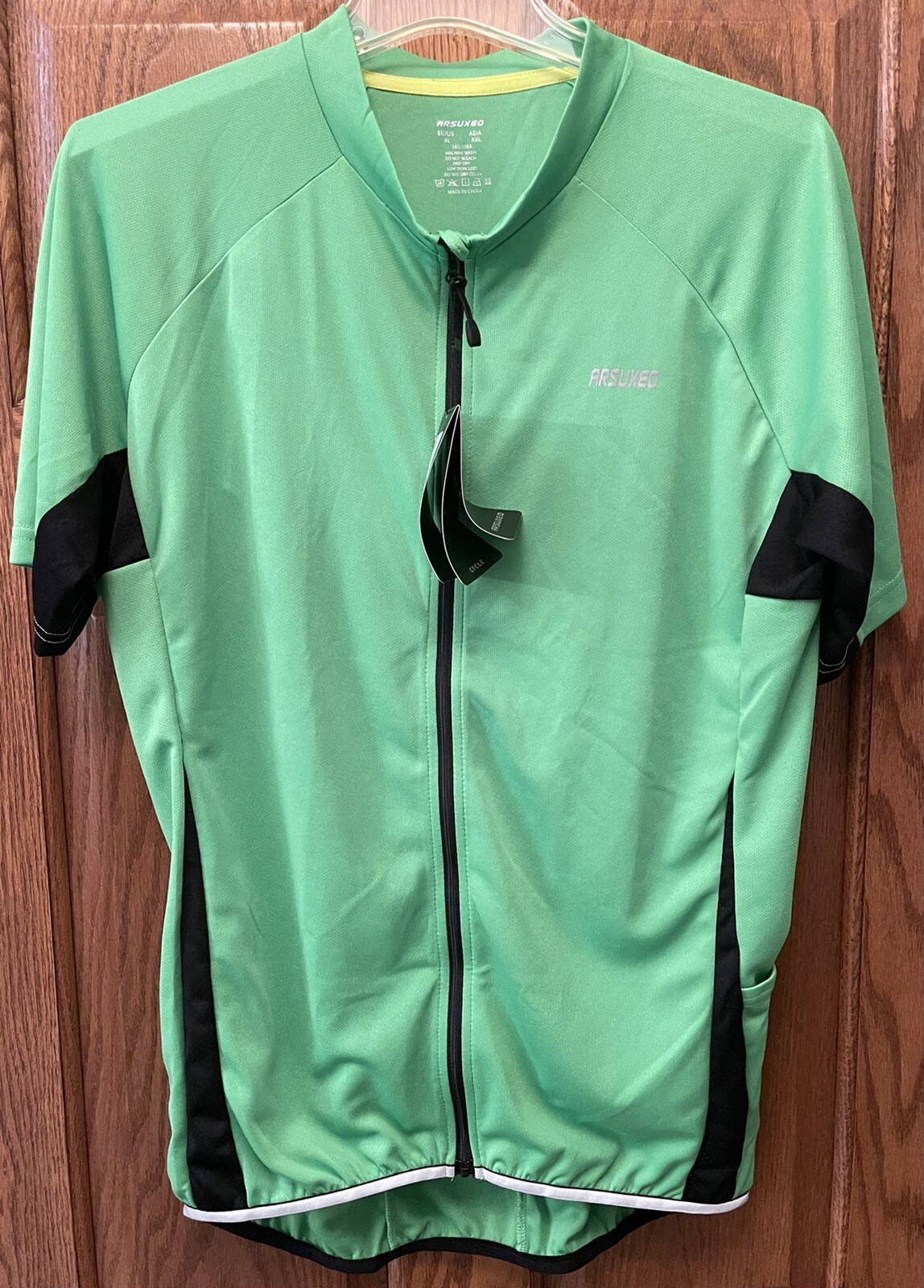 Arsuxeo Cycling Shirt Full Zip Short Sleeve Rear Pockets New W/Tags Men’s XL
