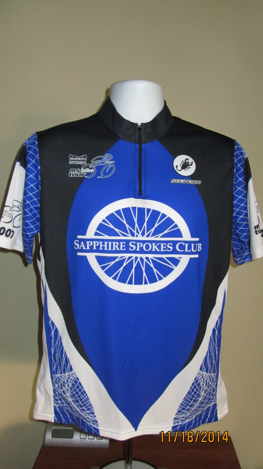 S Squadra Relaxed Fit Set-In Short Sleeve 1/4 Zip Cycling Jersey Shirt Sapphire