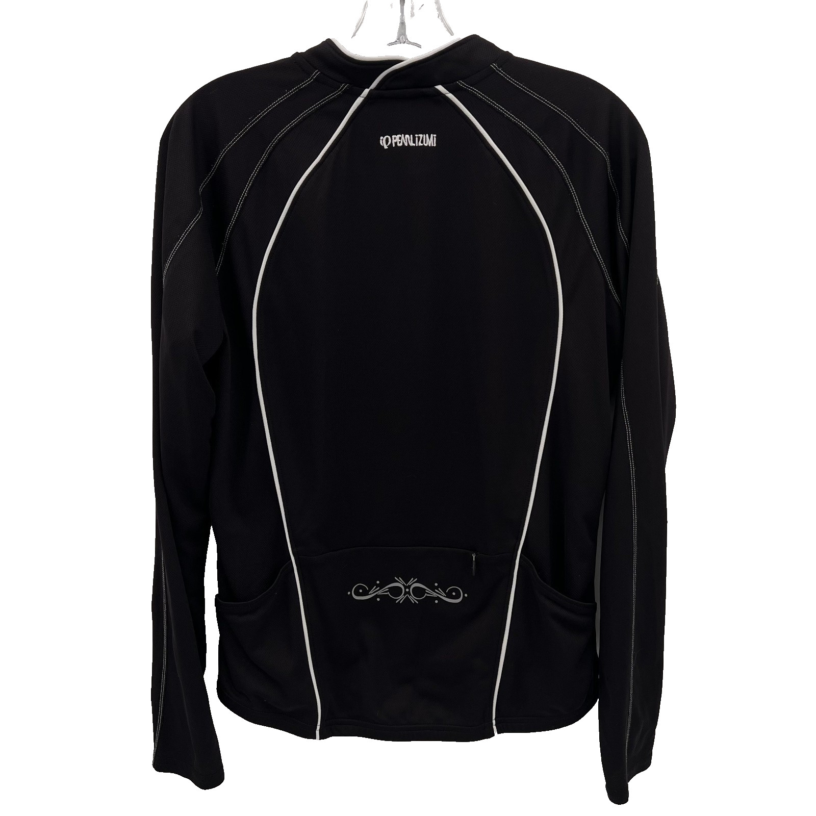 PEARL IZUMI Women’s L Black Long-Sleeve 1/2-Zip Cycling Jersey Shirt Embroidered