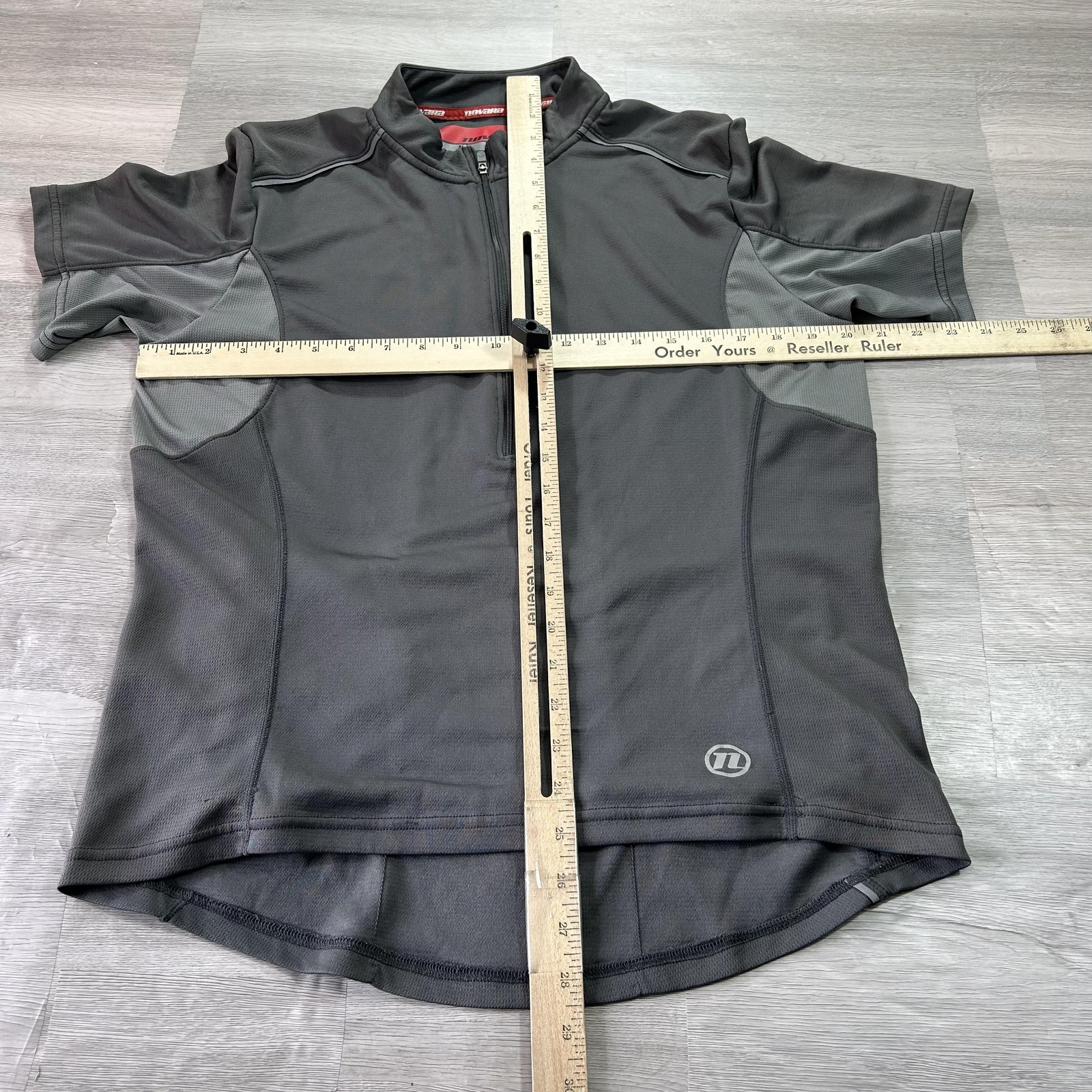 Novara Cycling Jersey Mens Large Gray 1/4 Zip Pockets Reflective Bike Shirt