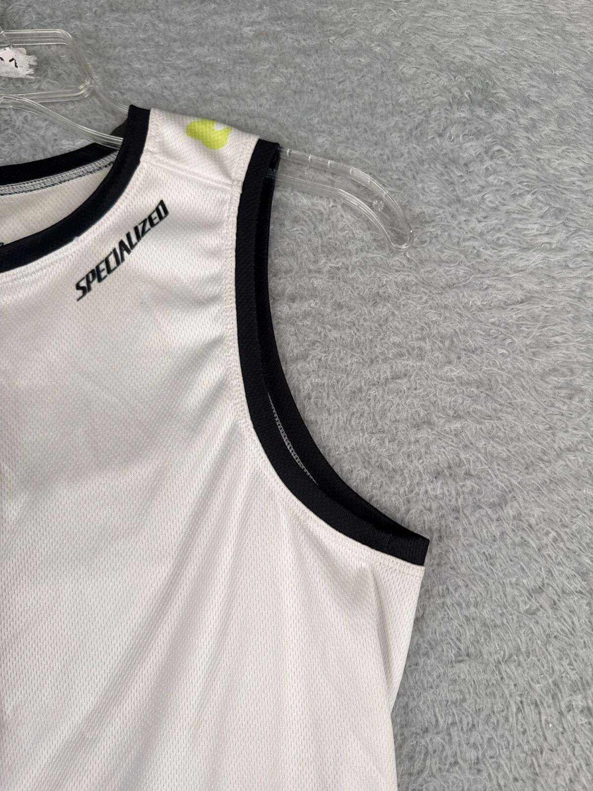 Specialized Cycling Jersey Womens Medium White Green Tank 1/2 Zip Polyester
