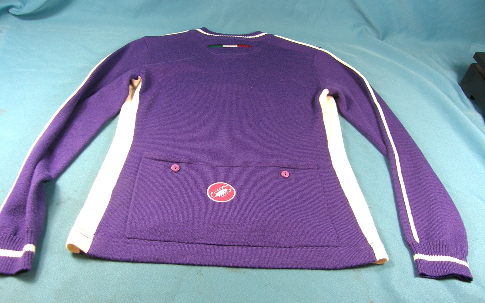 Vntg Castelli Cycling Jersey Woman’s S Wool Blend 1/4 Zip LS Very light Wear EX