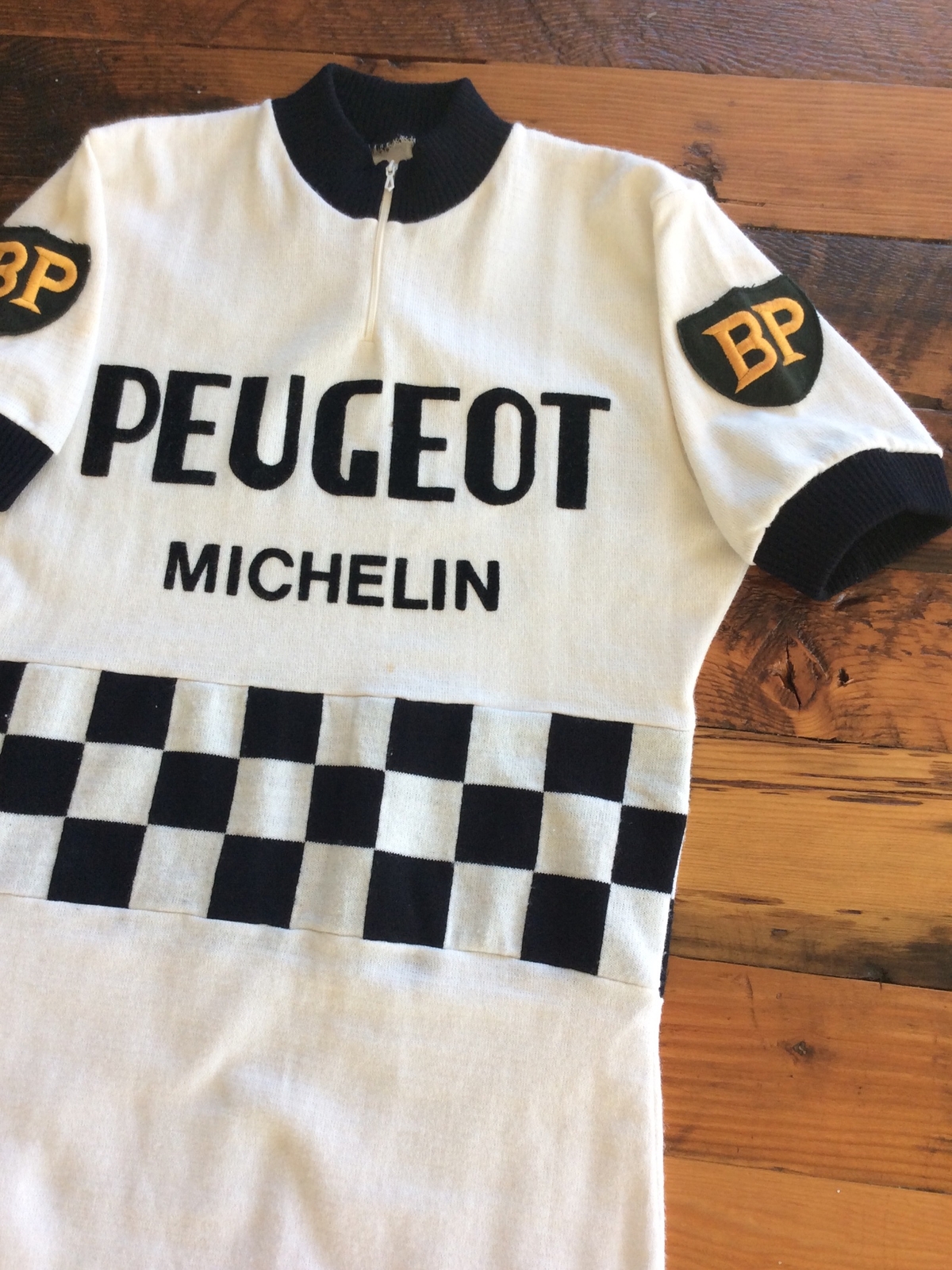 Vintage 1966-67 Peugeot Michelin Eddy Merckx Era cycling jersey Wool M