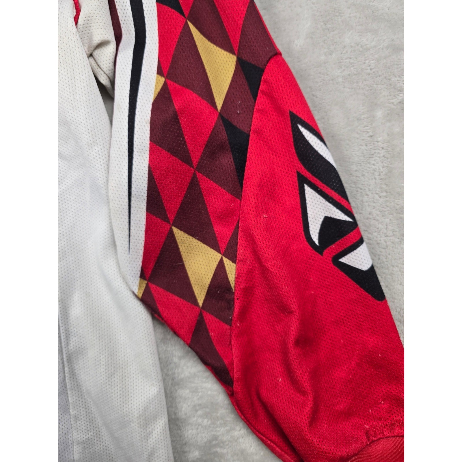 Fly Racing Kinetic Motocross Jersey Mens XL Red Black Geometric Long Sleeve Read