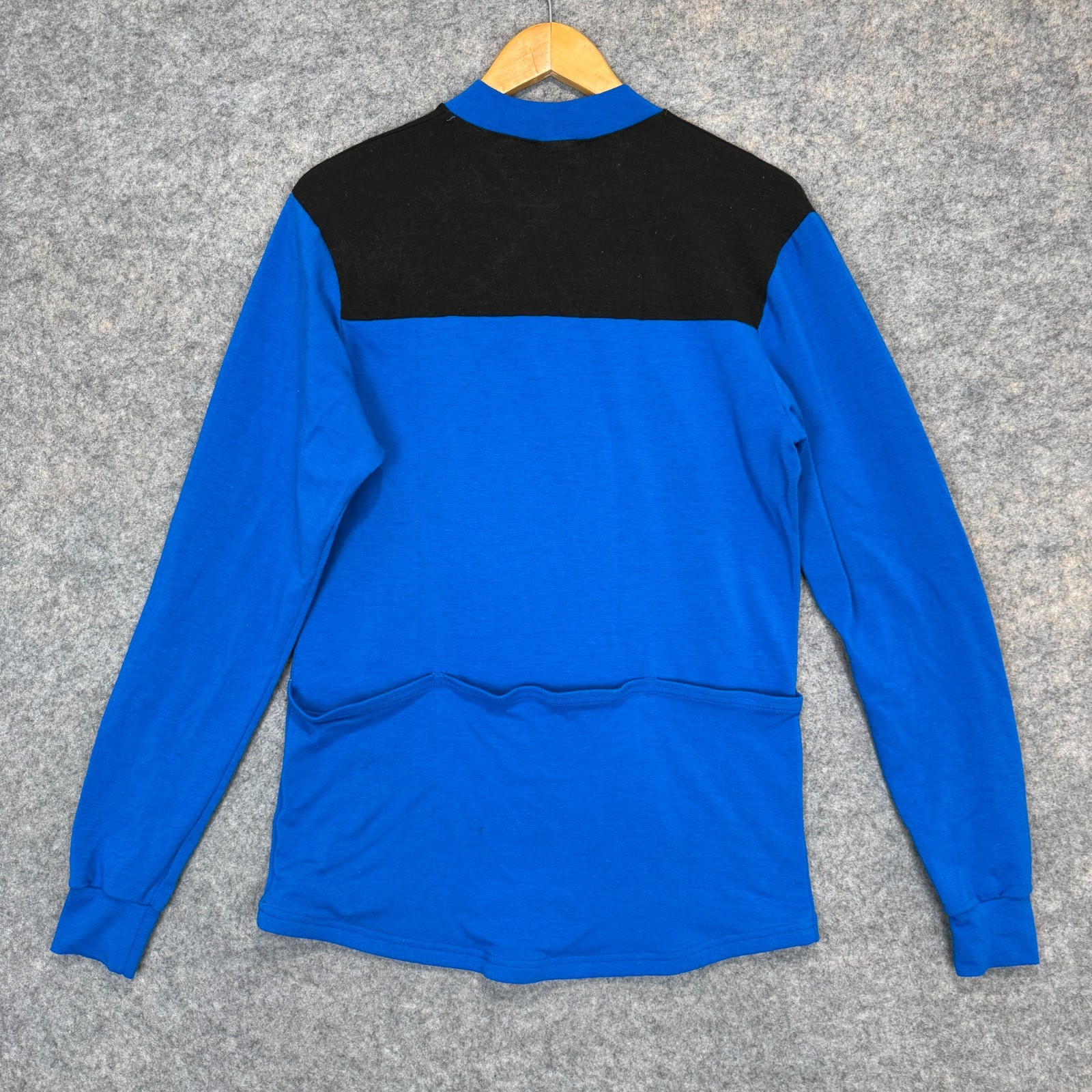 Vintage Nike Cycling Shirt Mens Large 80s 90s Side Zip Blue Black Pockets USA