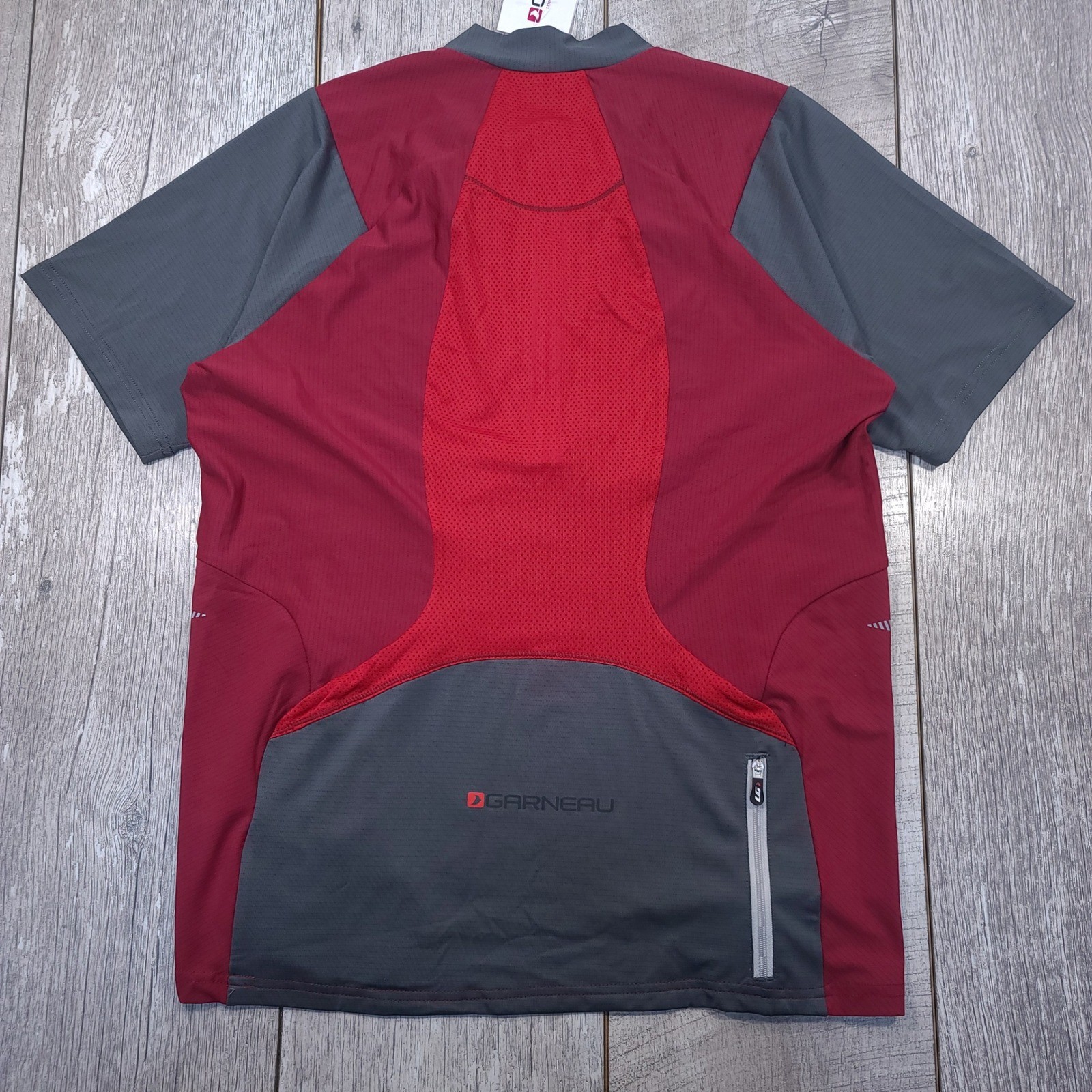 Louis Garneau Epic Jersey Womens XL Red Grey Short Sleeve Quarter Zip Cycling