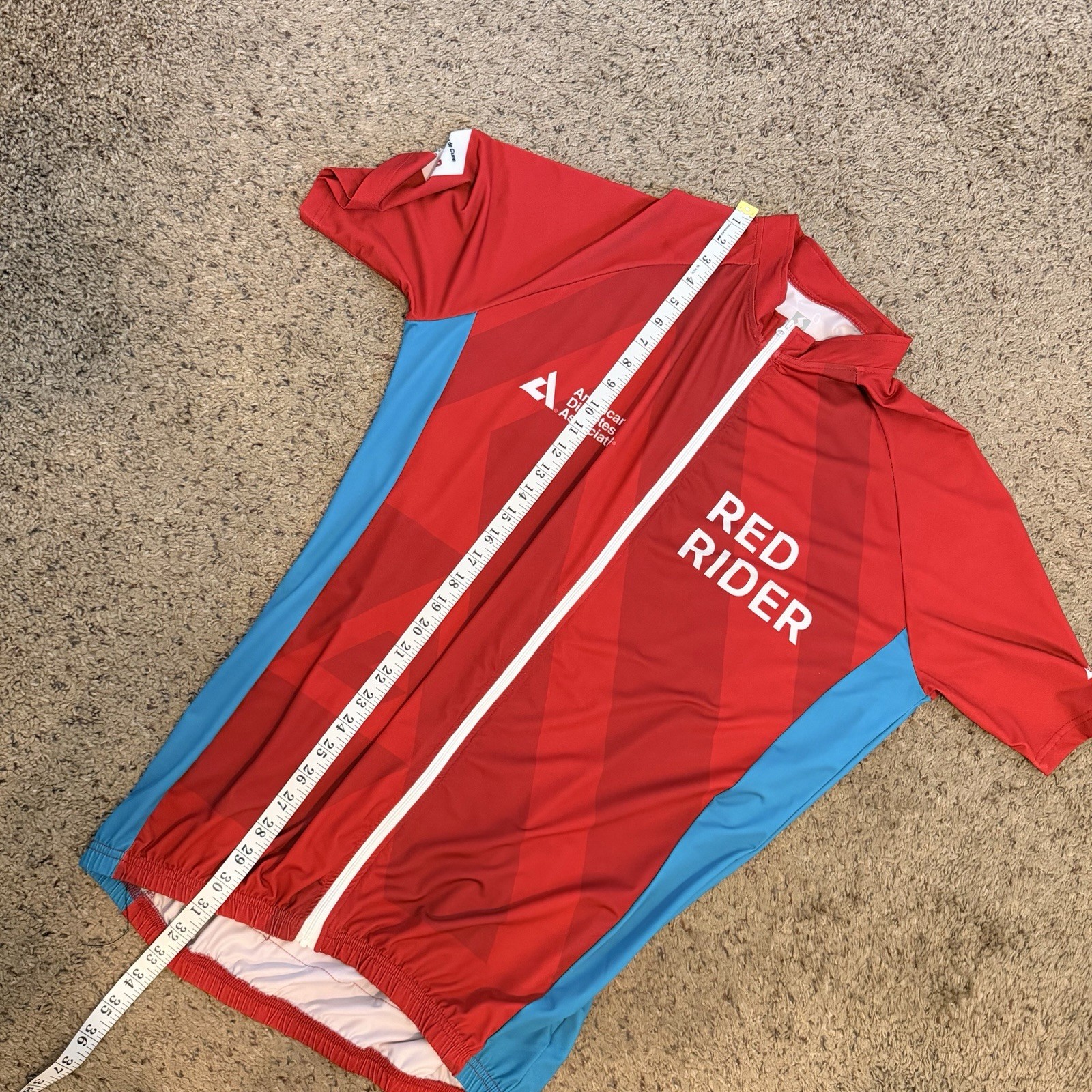 Eversole Run American Diabetes 2025 Red Cycling Jersey Full Zip Mens 2X