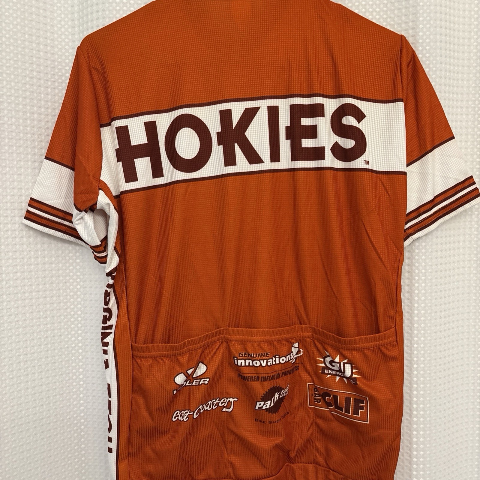 Virginia Tech VT Hokies Cycling Jersey Unisex Maroon Orange Quick Dry Large
