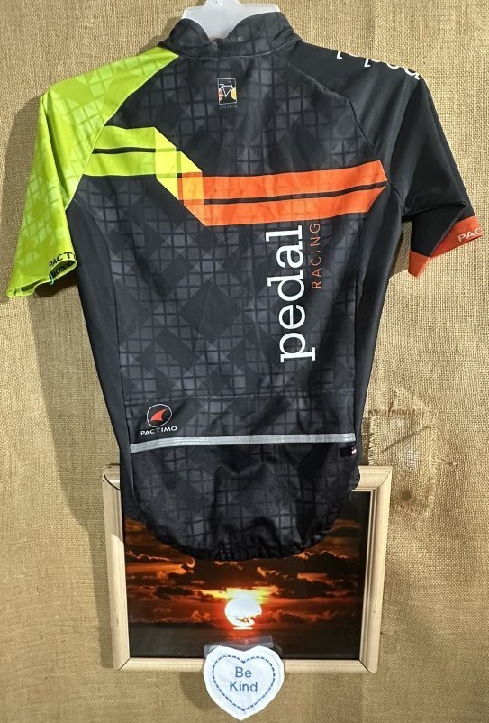 Pactimo adult unisex cycling jersey S zipper pockets multi-color “Pedal Racing”