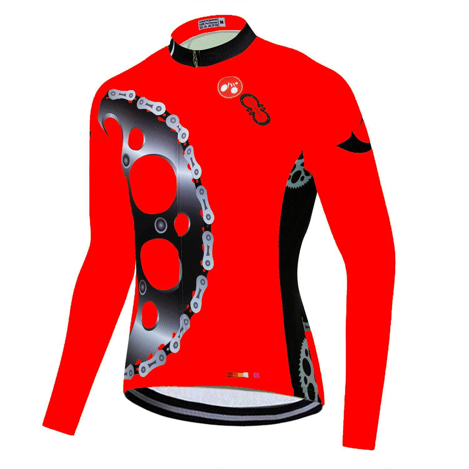 Men’s Long Sleeve Cycling Jersey Full Zip Bike Bicycle Jersey Shirt Reflective