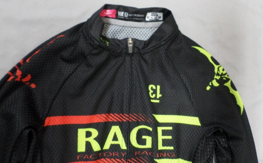 DESIGNER RAGE FACTORY CYCLING PADDED BLACK RED & YELLOW SUIT SIZE X-SMALL