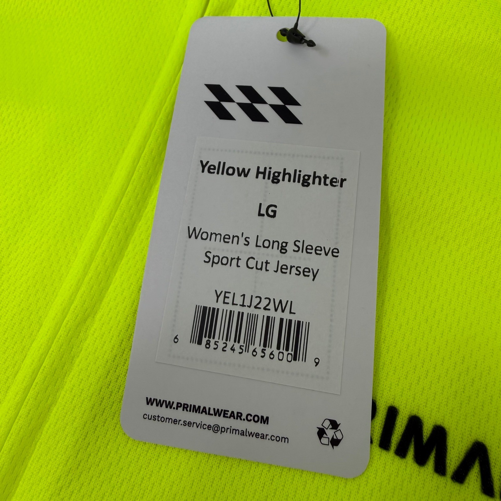 Primal Wear Women Large Highlighter Long Sleeve Cycling Jersey Sport Cut NEW