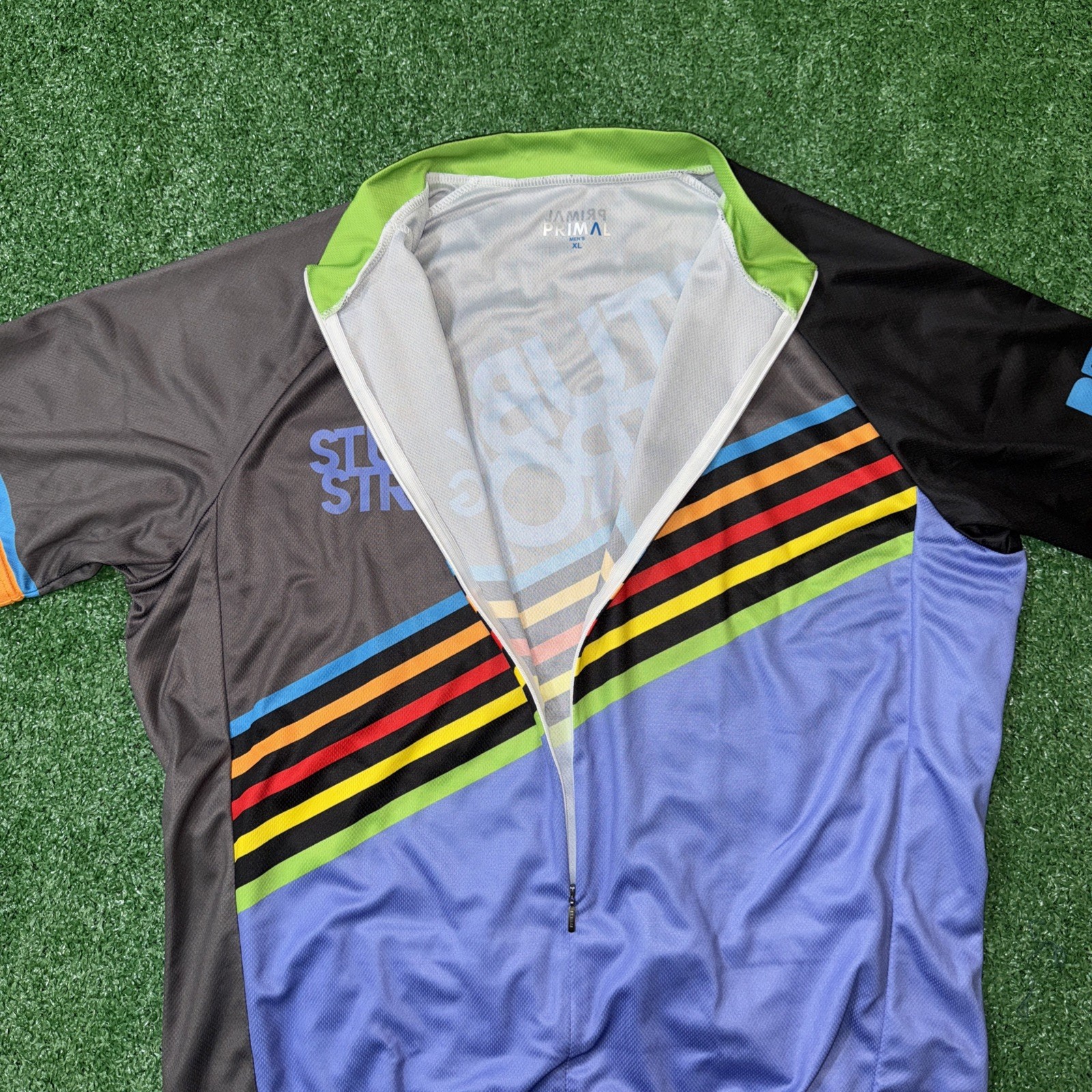 Primal The Bike Bay Cycling Jersey Men’s XL Multicolor 3/4 Zip Bike Shirt