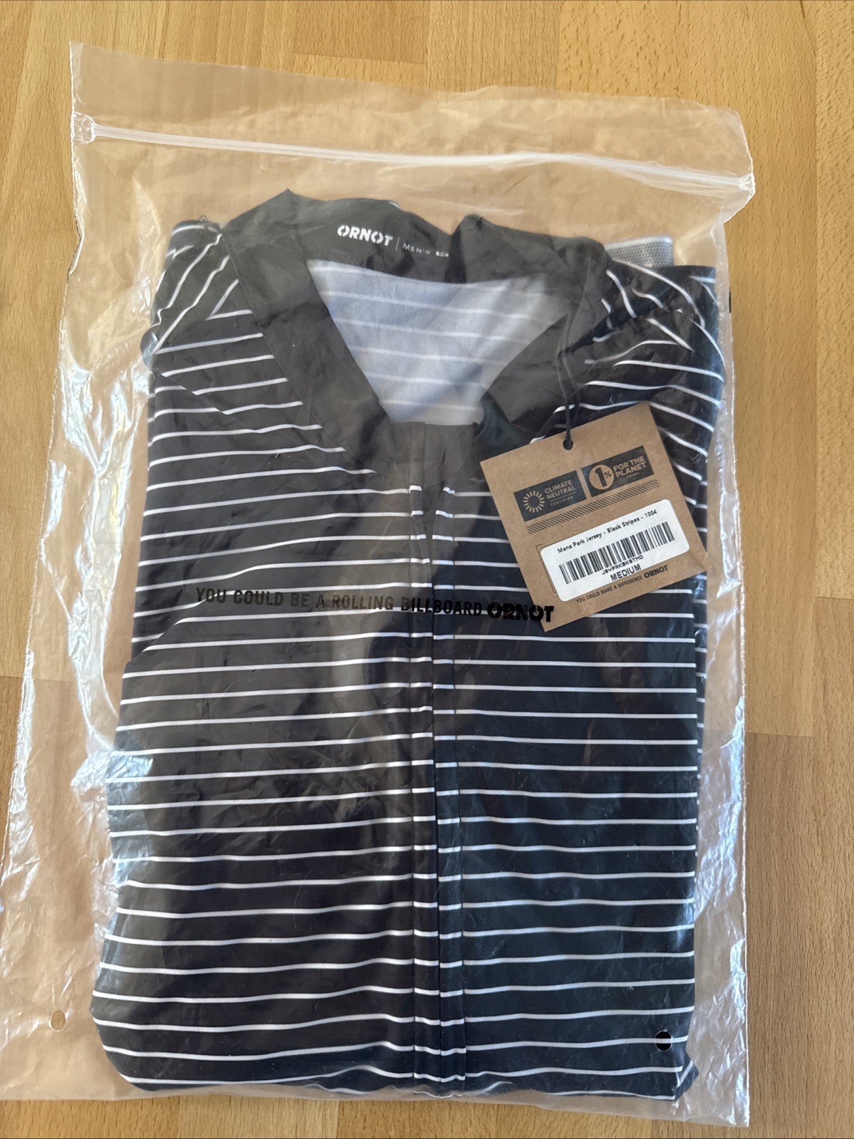 Ornot Men’s Park Jersey MD Black Stripes NWT