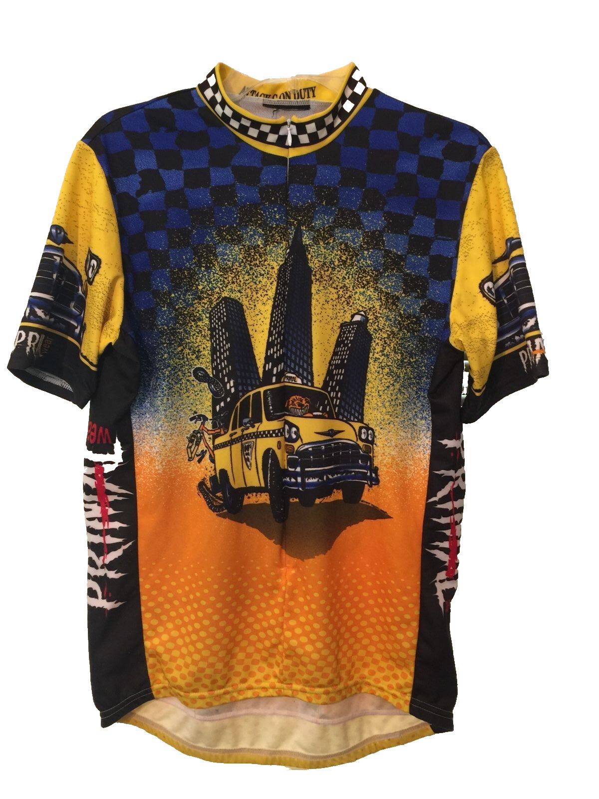 Primal Wear Attack C On Duty Cycling Jersey Bike Shirt 40 Chest 3/4 Zip Blue