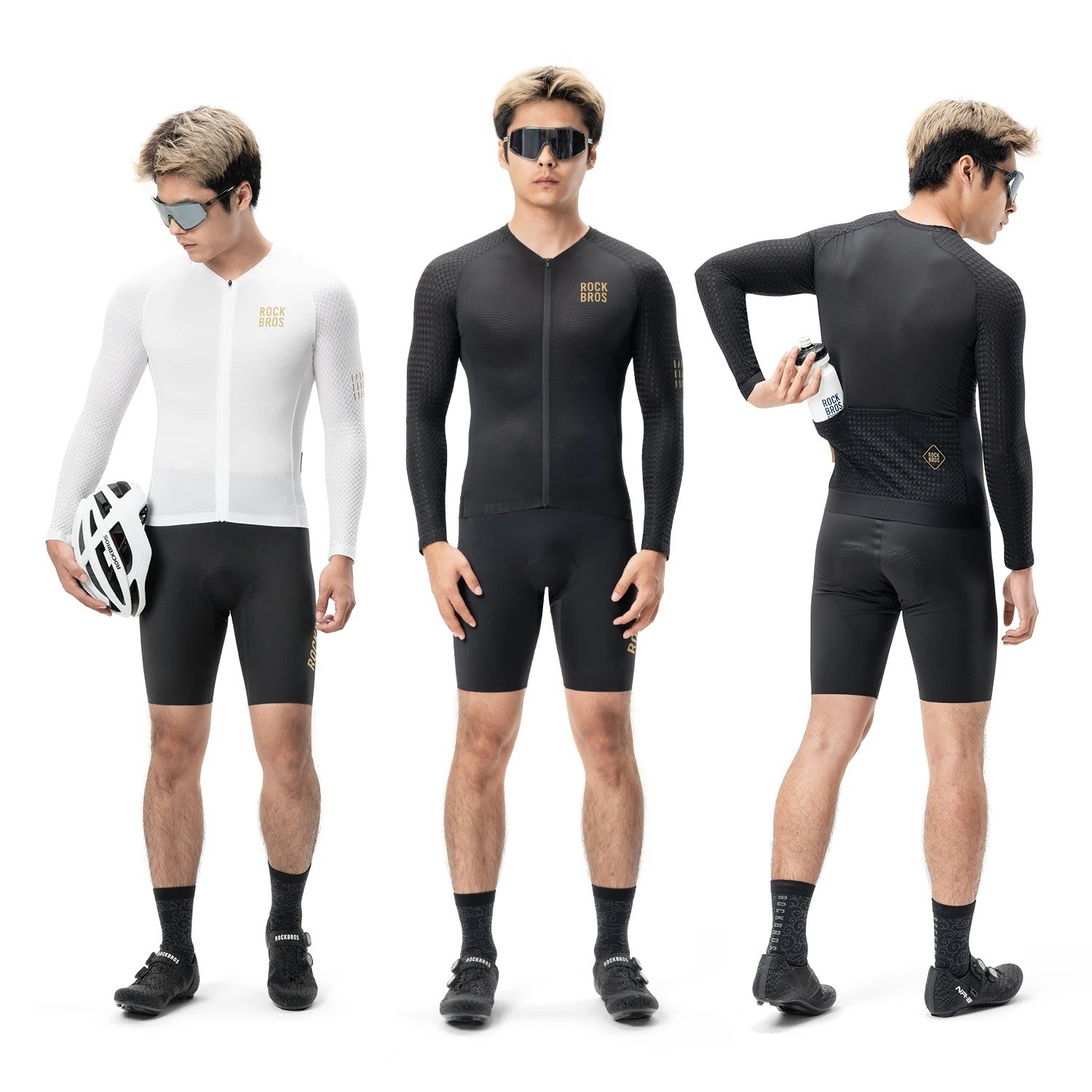 ROCKBROS Men’s Cycling Jersey Long Sleeve MTB Road Bike Shirt Pocket Quick Dry