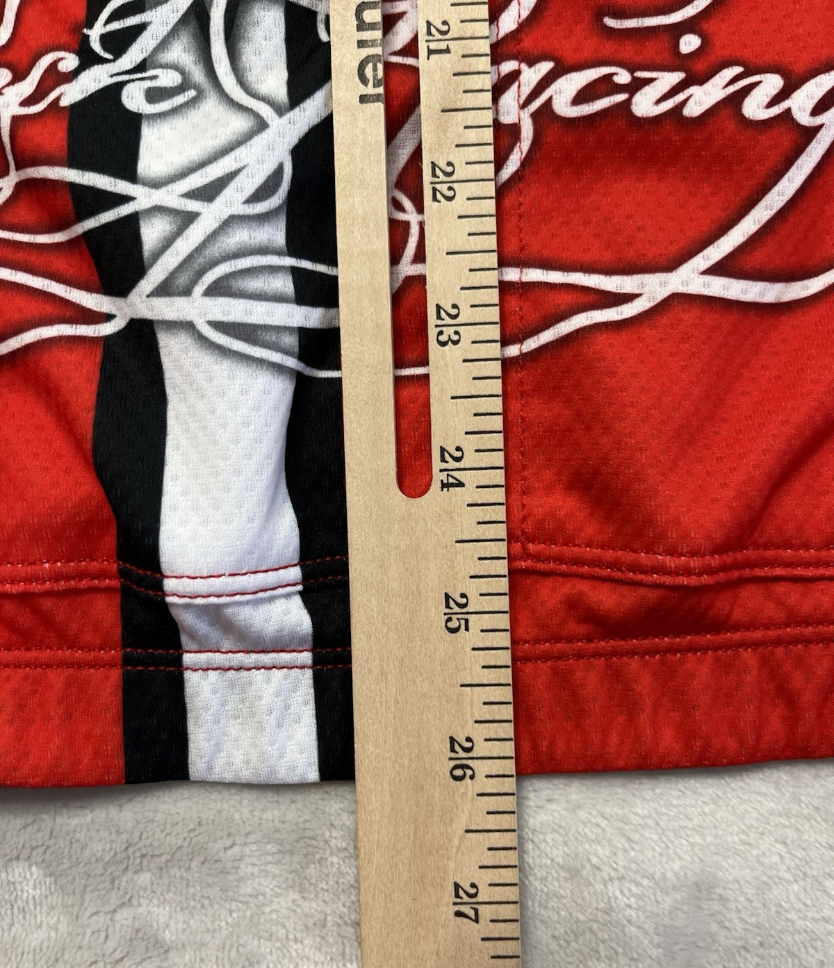 Rock Racing Cycling Jersey Men Large Red Black Skulls Full Zip Cadillac made USA