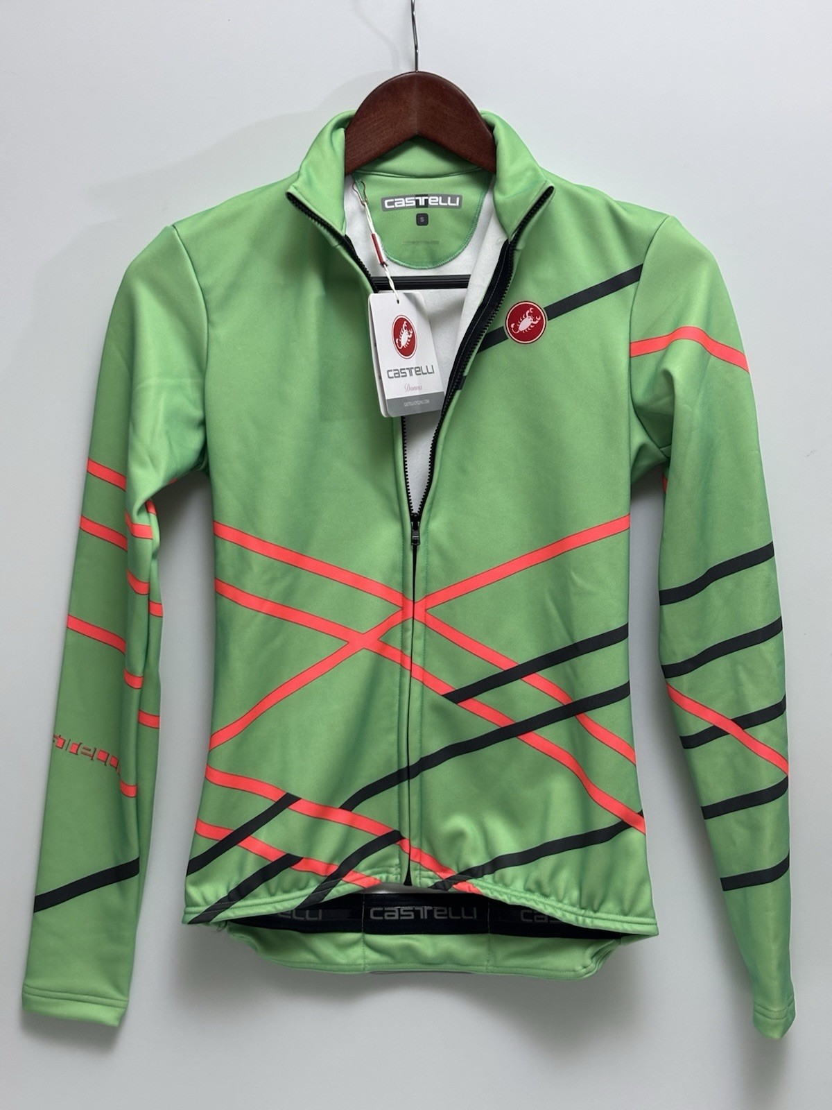 Castelli Women’s Cycling Jersey Small NWT Multicolor Green Full Zip Long Sleeve