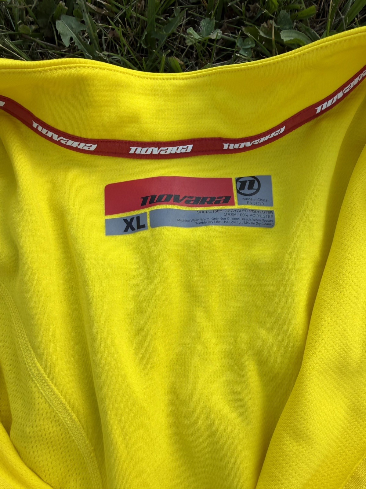 Novara Men’s XL Long Sleeve Cycling Jersey Yellow Gray Full Zip REI Road Bike