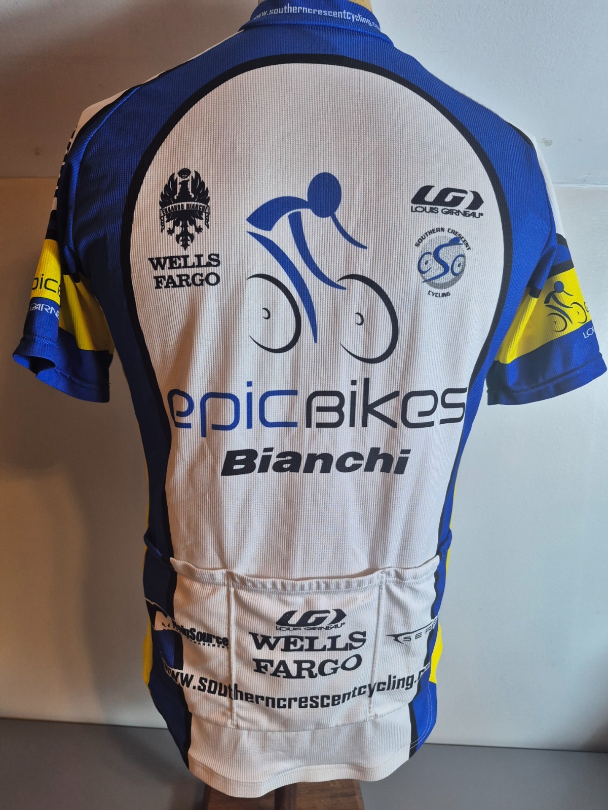 Louis Garneau Mens 3-Pocket Cycling Jersey Epic Bikes Bianchi Full-Zip L Large