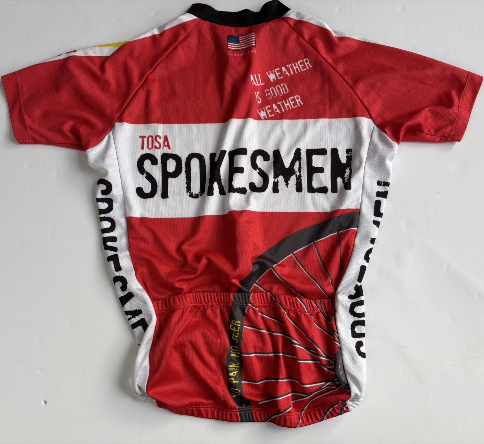 Tosa Spokesmen Zip Cycling Club Jersey Men Large Short Sleeve 3/4 Zip