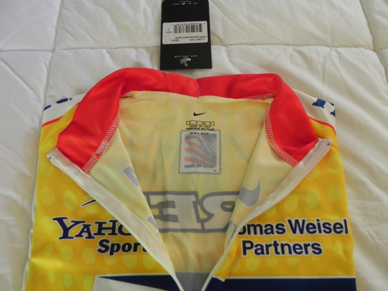 USPS Commemorative cycling jersey,SS Nike dri-fit Yellow Size Small
