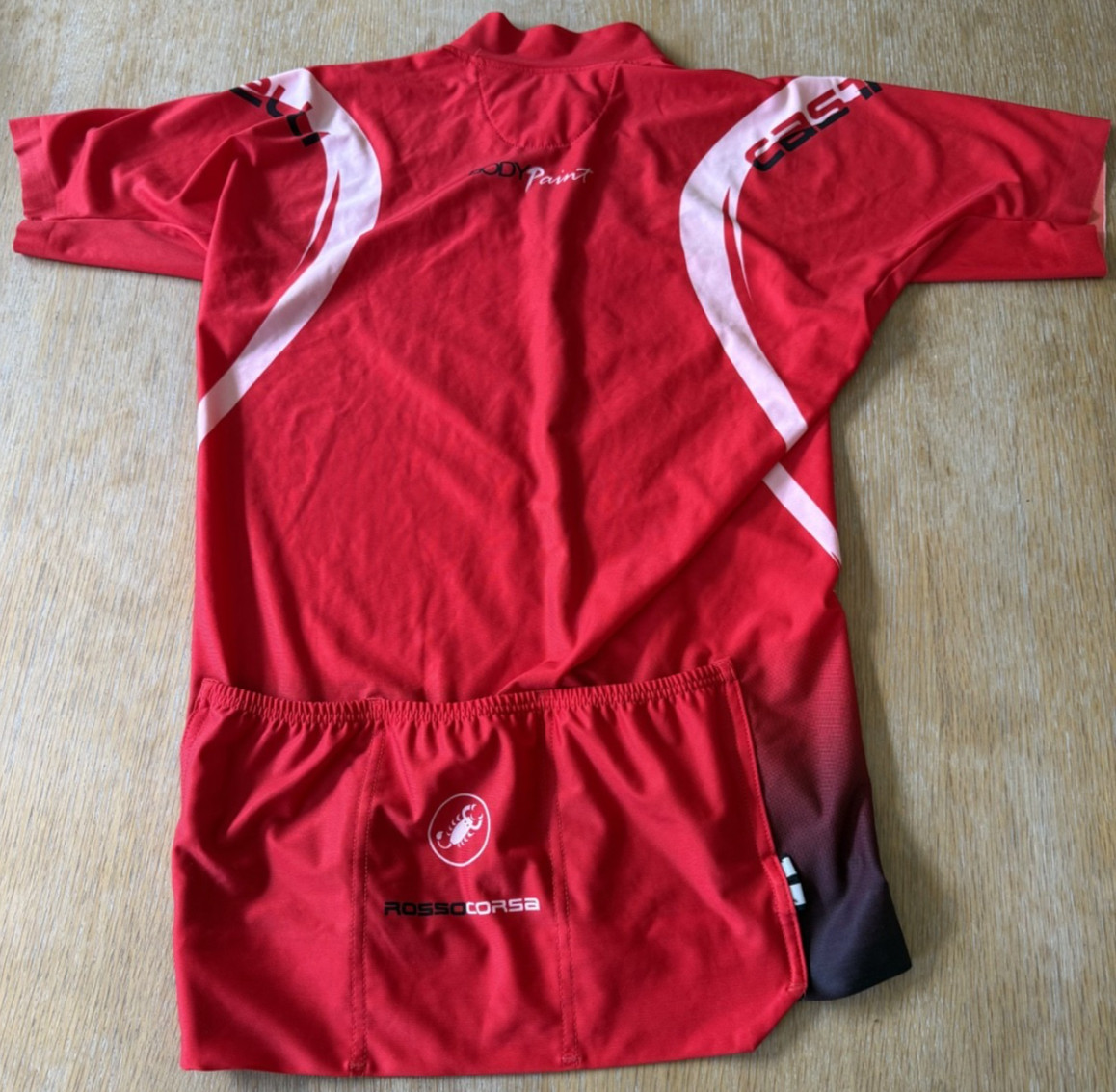 Castelli Rosso Corsa Body Paint Cycling Jersey Aero Race Fit Full Zip Men’s L