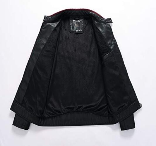 Stand-up collar men’s motorcycle leather motorcycle racing suit color-blocking