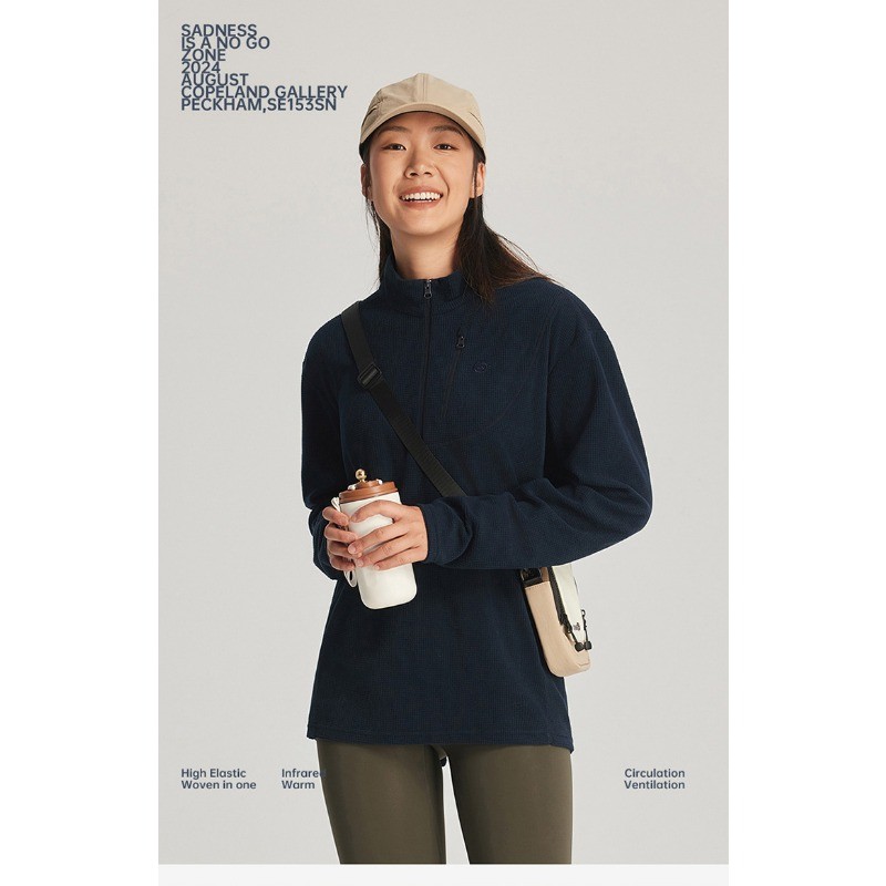 High Quality Solid Color Men’s Half Zip Sweatshirts Women’s Fleece Undershirts