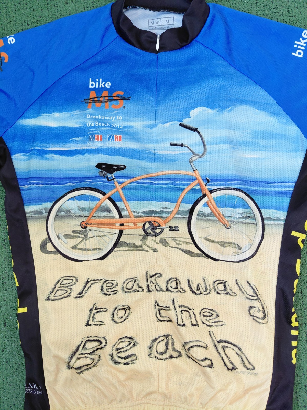 Peak 1 2012 Breakaway To The Beach Multicolored Zip Up Cycling Jersey Sz Medium