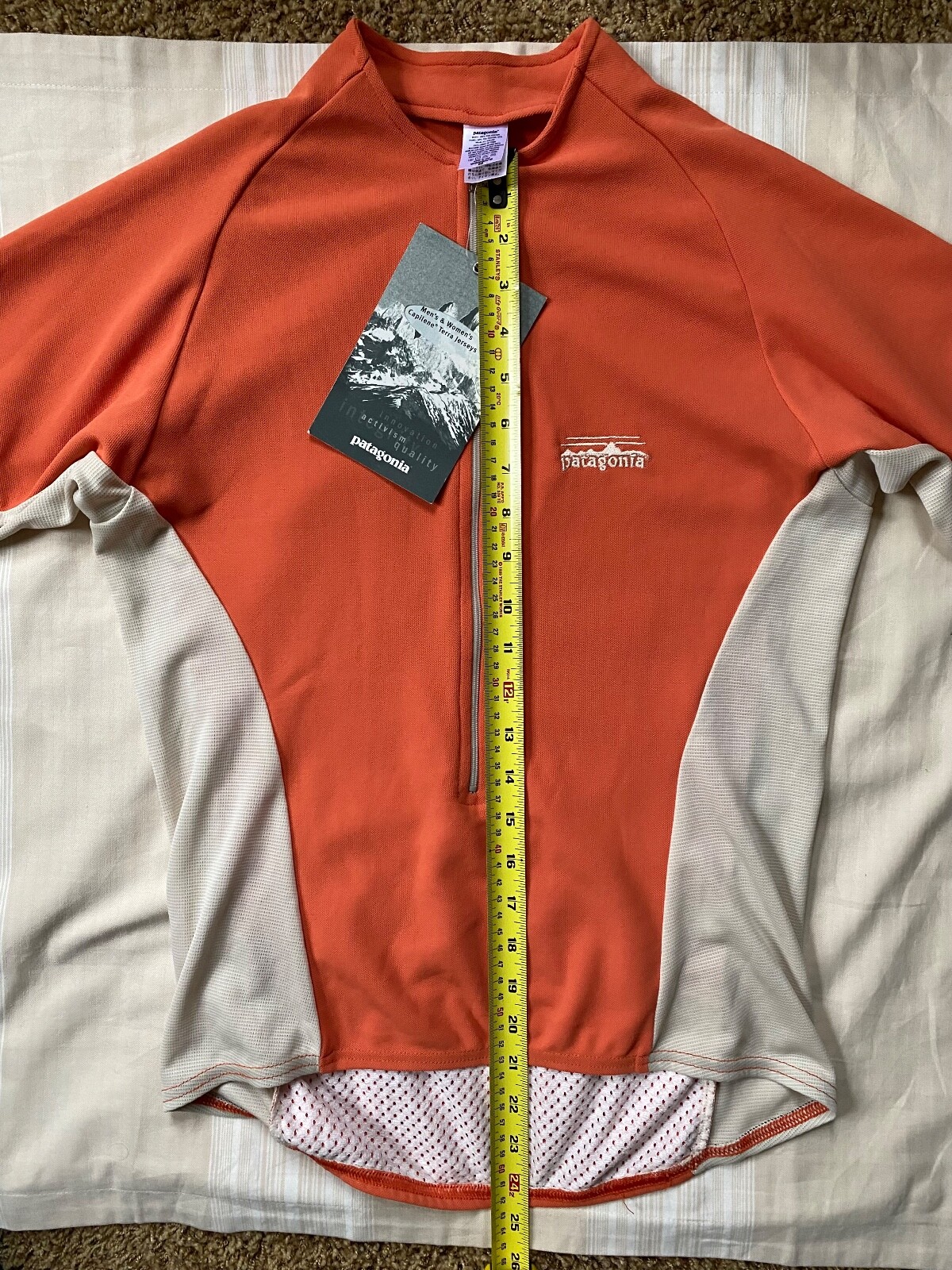 Vintage Patagonia Capilene Terra Salmon Colored Women’s Cycling Jersey Sz M NEW