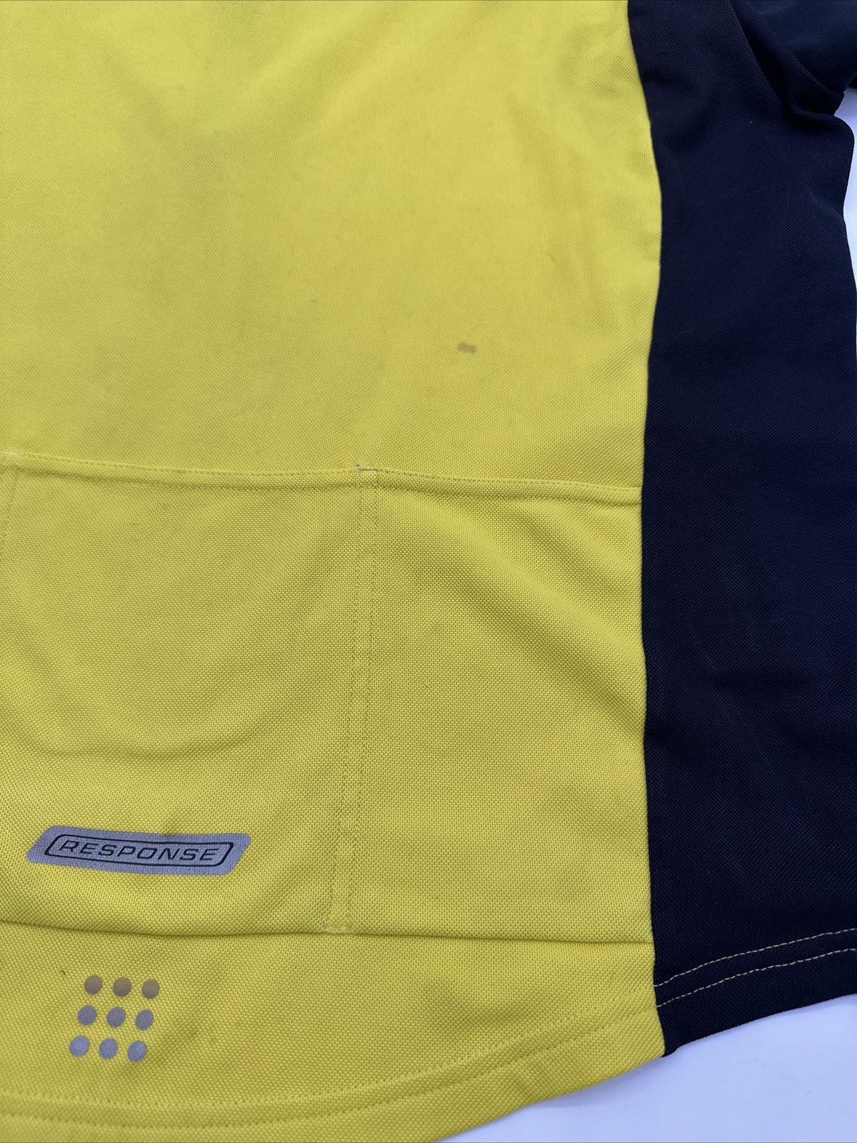 Adidas Cycling Shirt Youth Boy Medium Yellow 3/4 Zip Logo Pockets…#7604