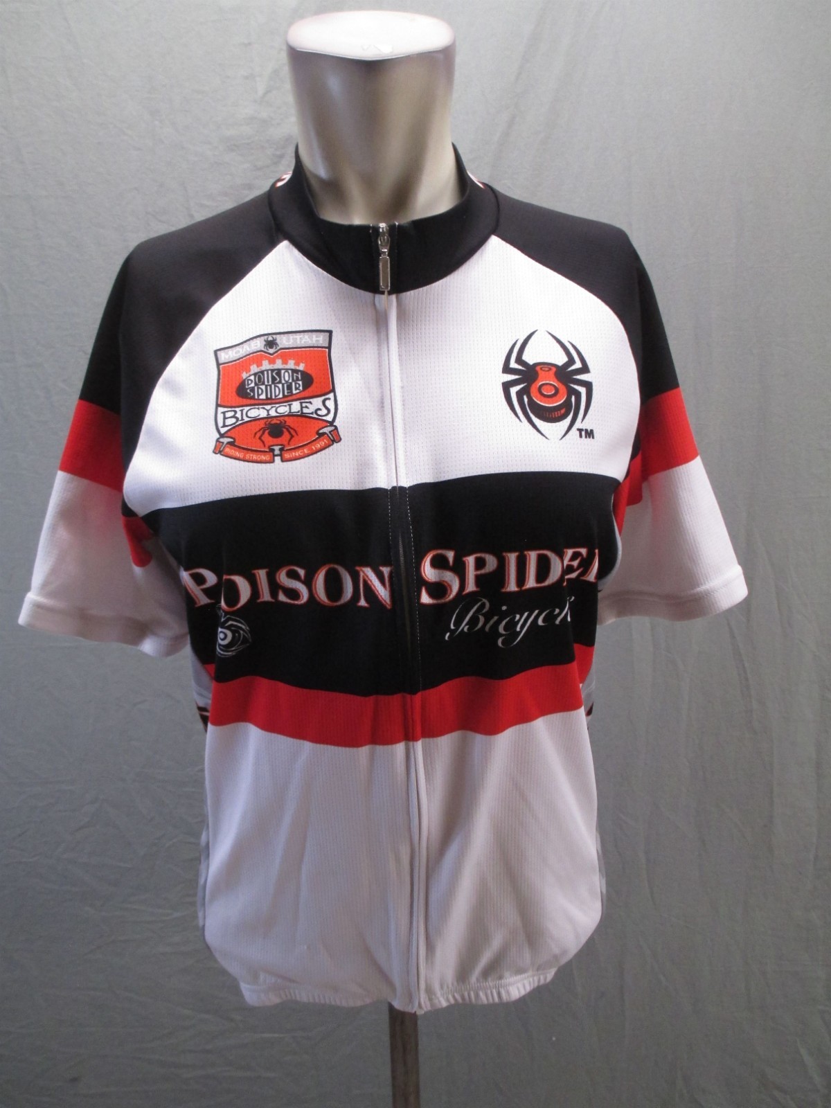 Poison Spider Size M Mens Multicolor Cycling Compression Full Zip Logo Top 398