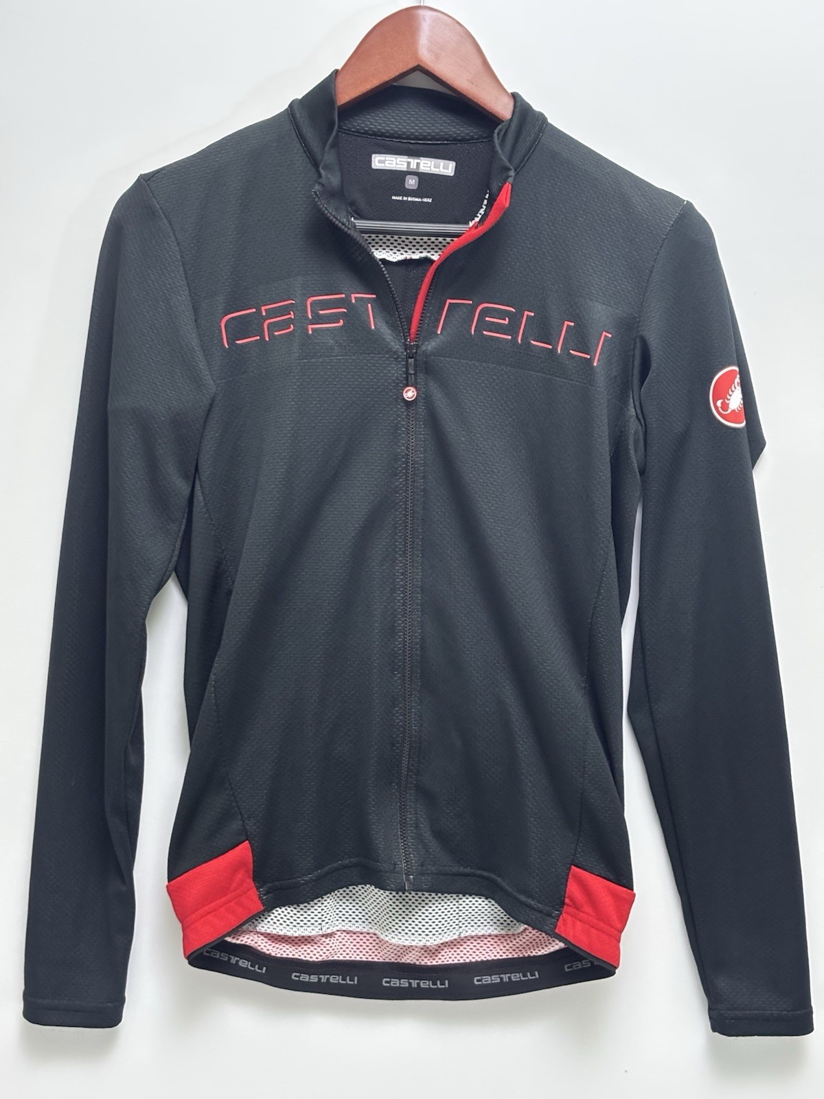EUC Castelli Men’s Jersey Long Sleeve Full Zip Black Men’s Medium