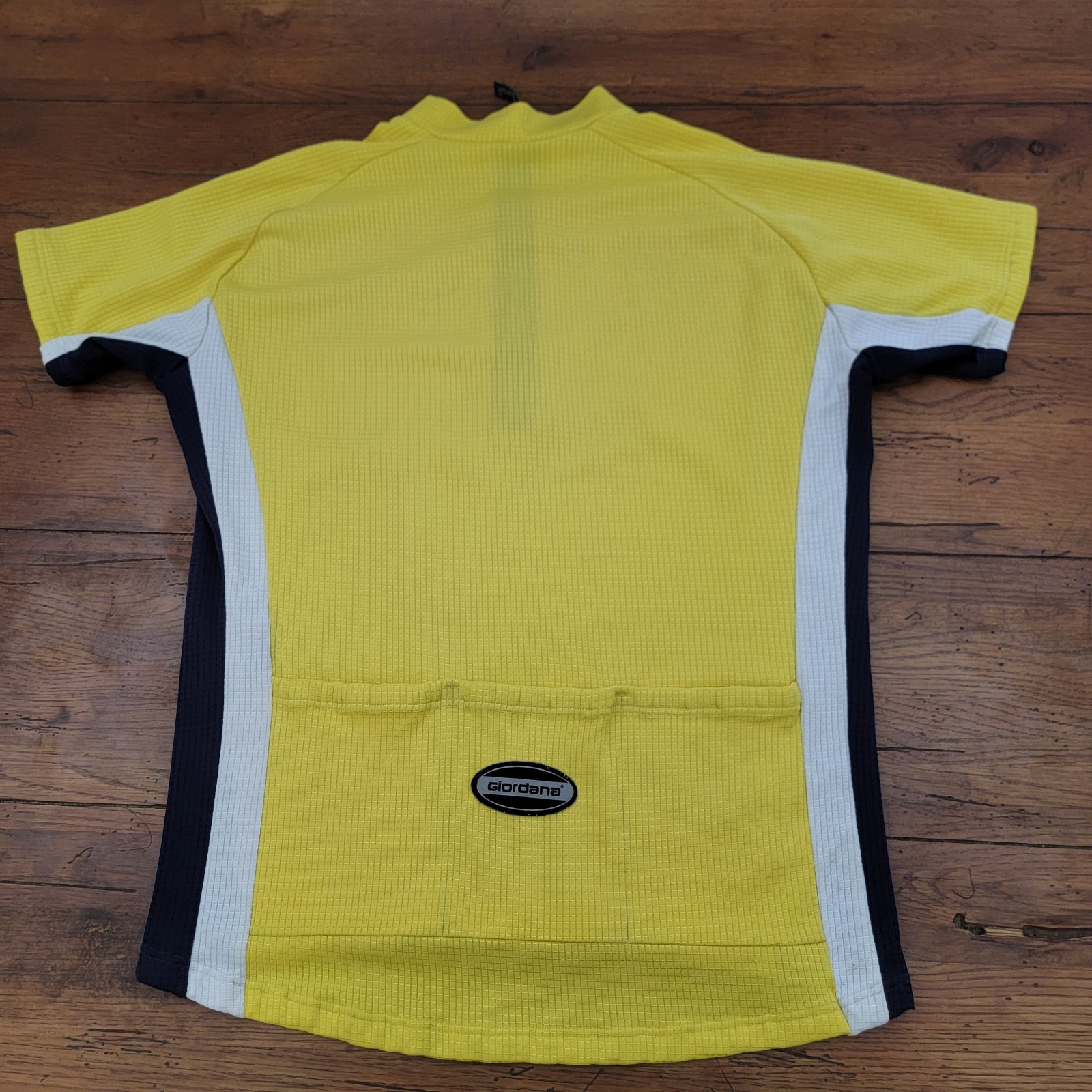 Giordana Mens XL? Cycling Jersey 21.5″ P2P Bike Pockets Vintage Italy Yellow