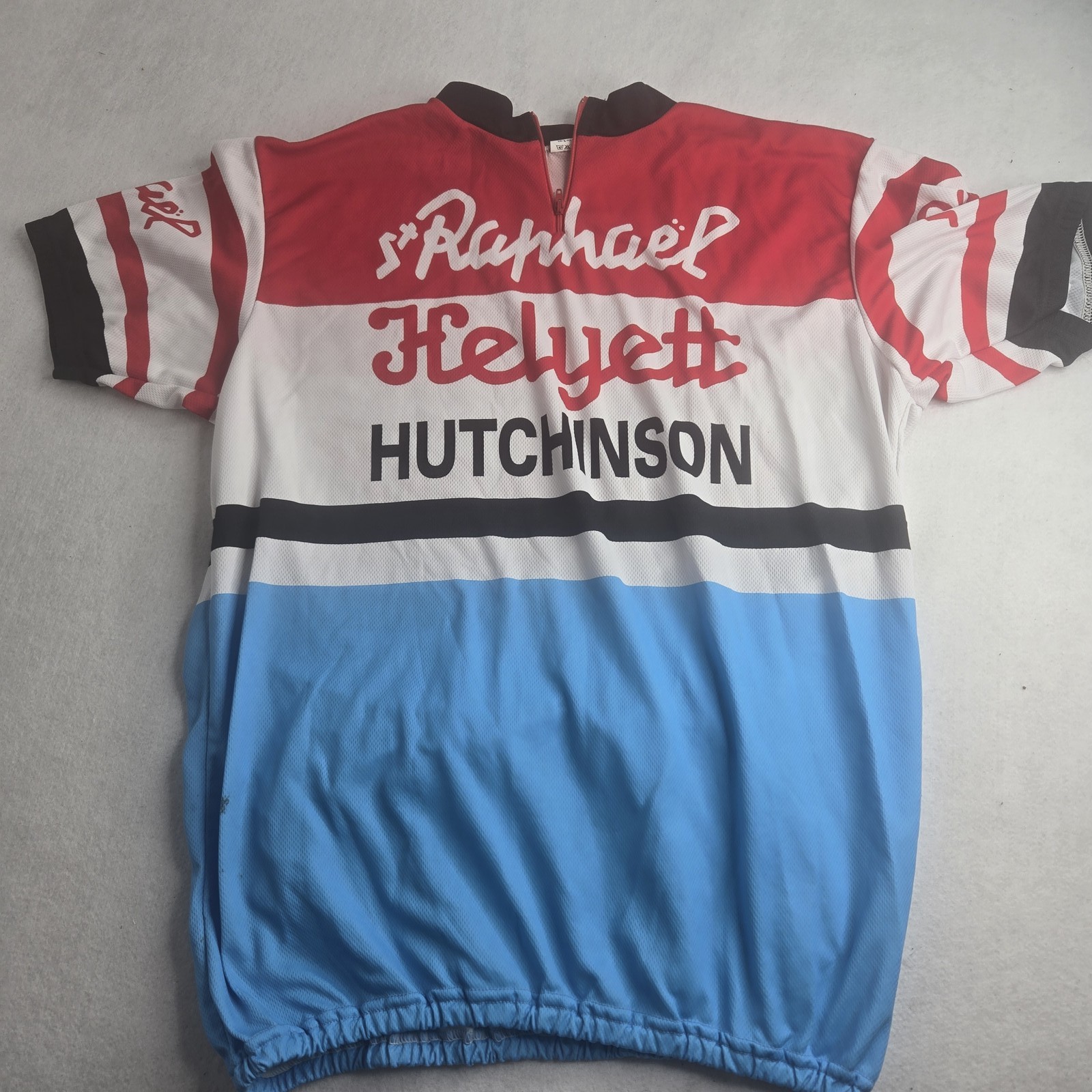 Vintage St Raphael Helyett Hutchinson Cycling Jersey Size 8 Red White Blue Half
